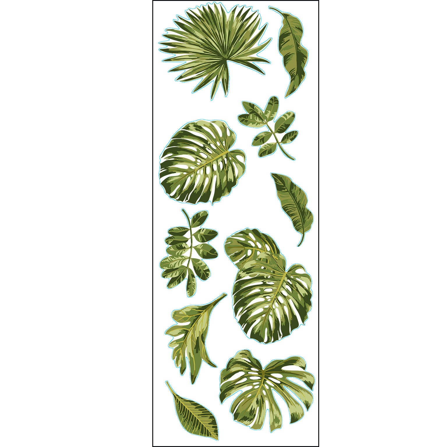Stickers adhésifs Feuille tropicale, vert, 24 cm x 68 cm - 2
