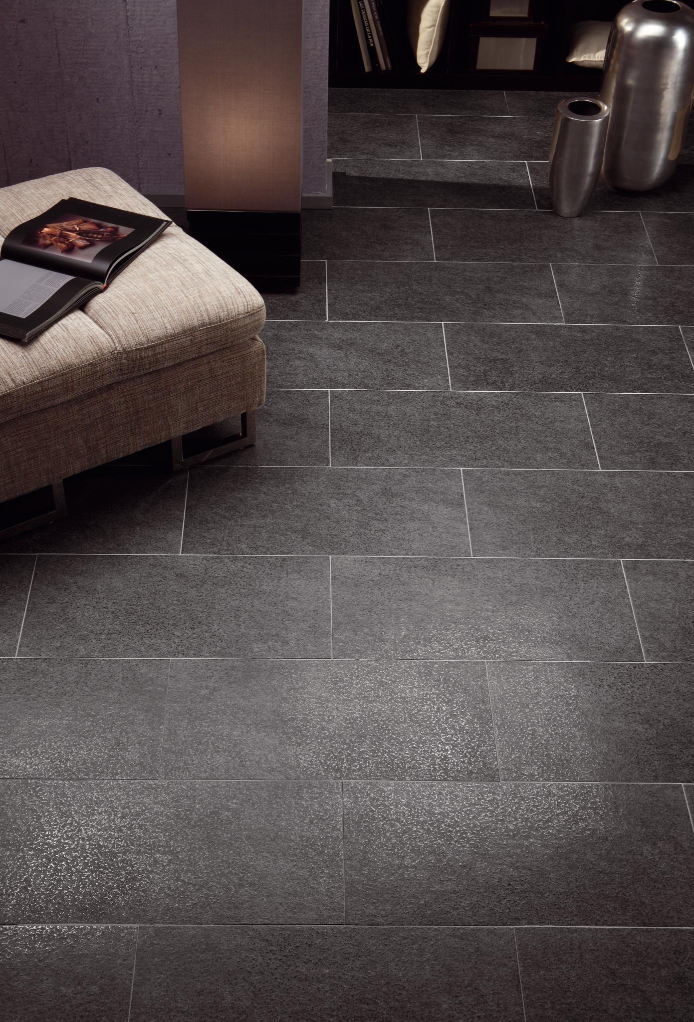 Carrelage sol extérieur effet pierre noir Stone edge l.30 x L.60 cm - 2