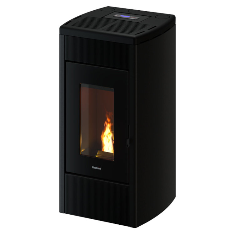 estufa de pellet canalizable freepoint duke wifi 14 kw negra