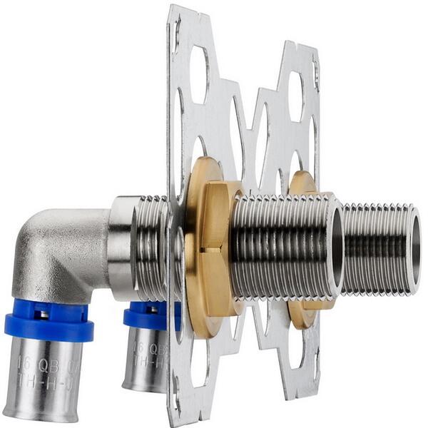 Double sortie de cloison mâle pour tube multicouche, Diam.16 mm 20 x 27 mm