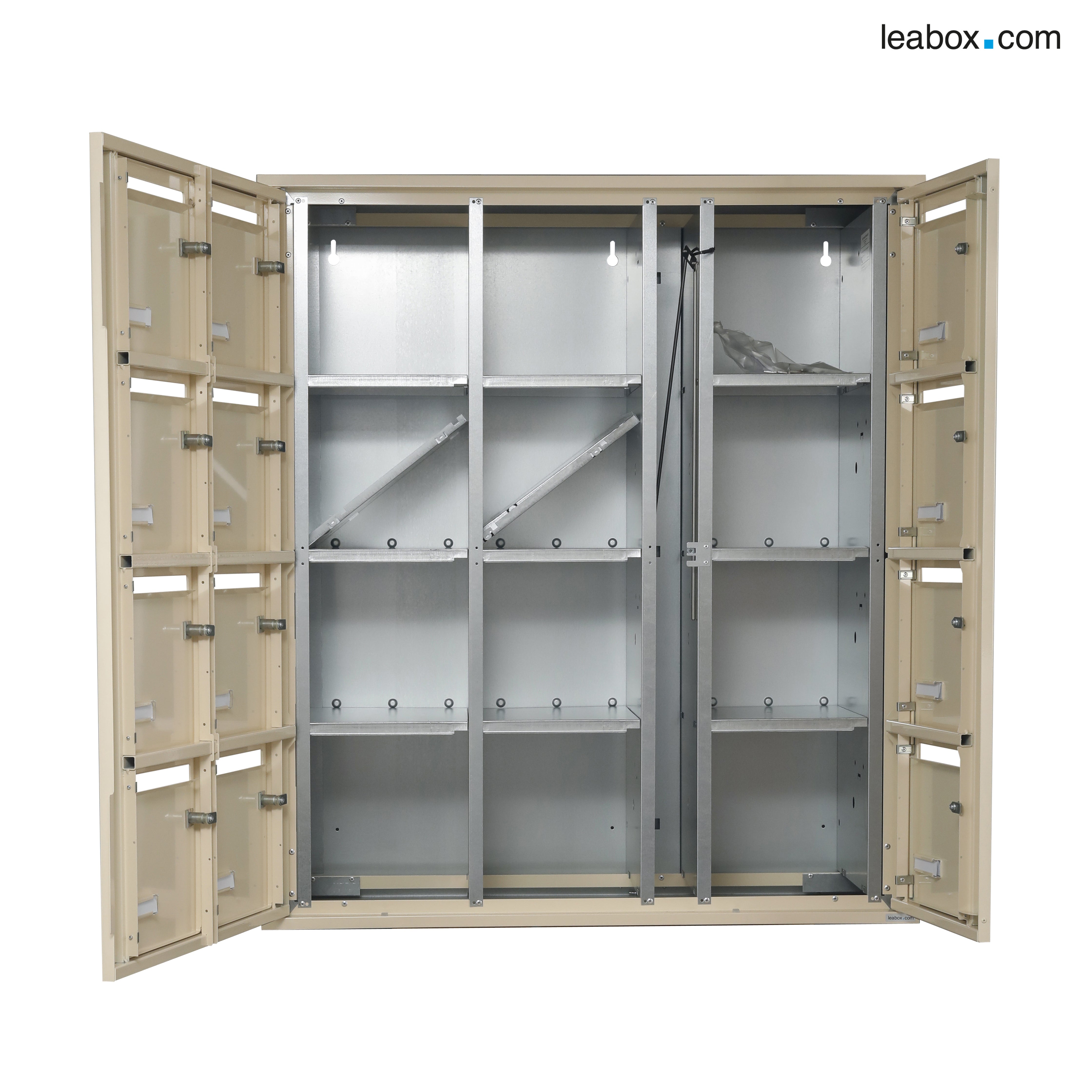 Boîte aux lettres collective intérieur LEABOX.COM 3x4 acier ivoire brillant - 3