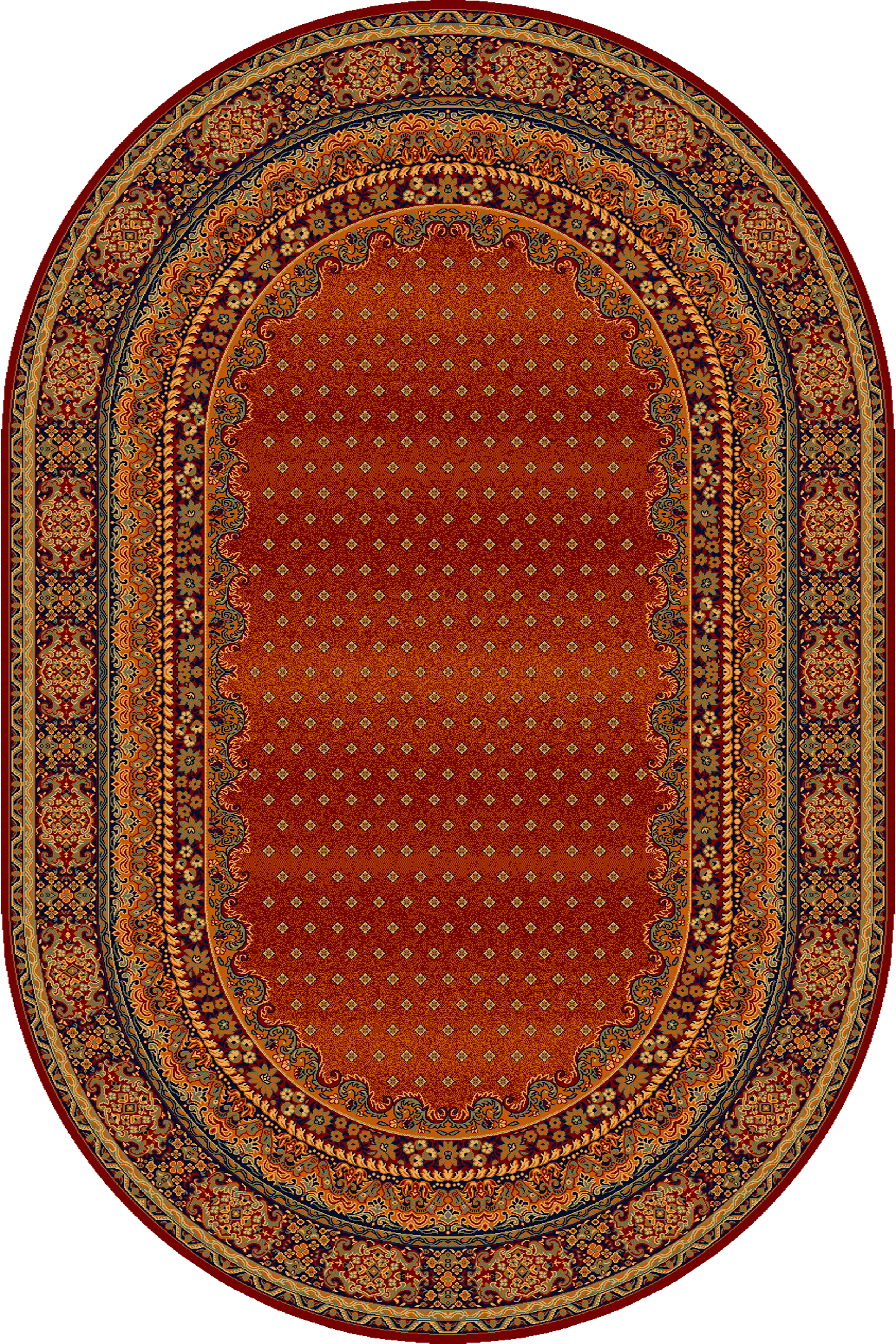 Dywan wełniany owalny Polonia Baron Burgund 170 x 235 cm