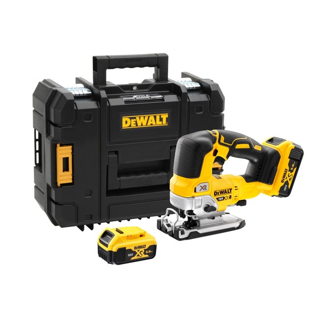Sierra calar a batería DEWALT dcs334p2 18v con 2 batería de 5ah