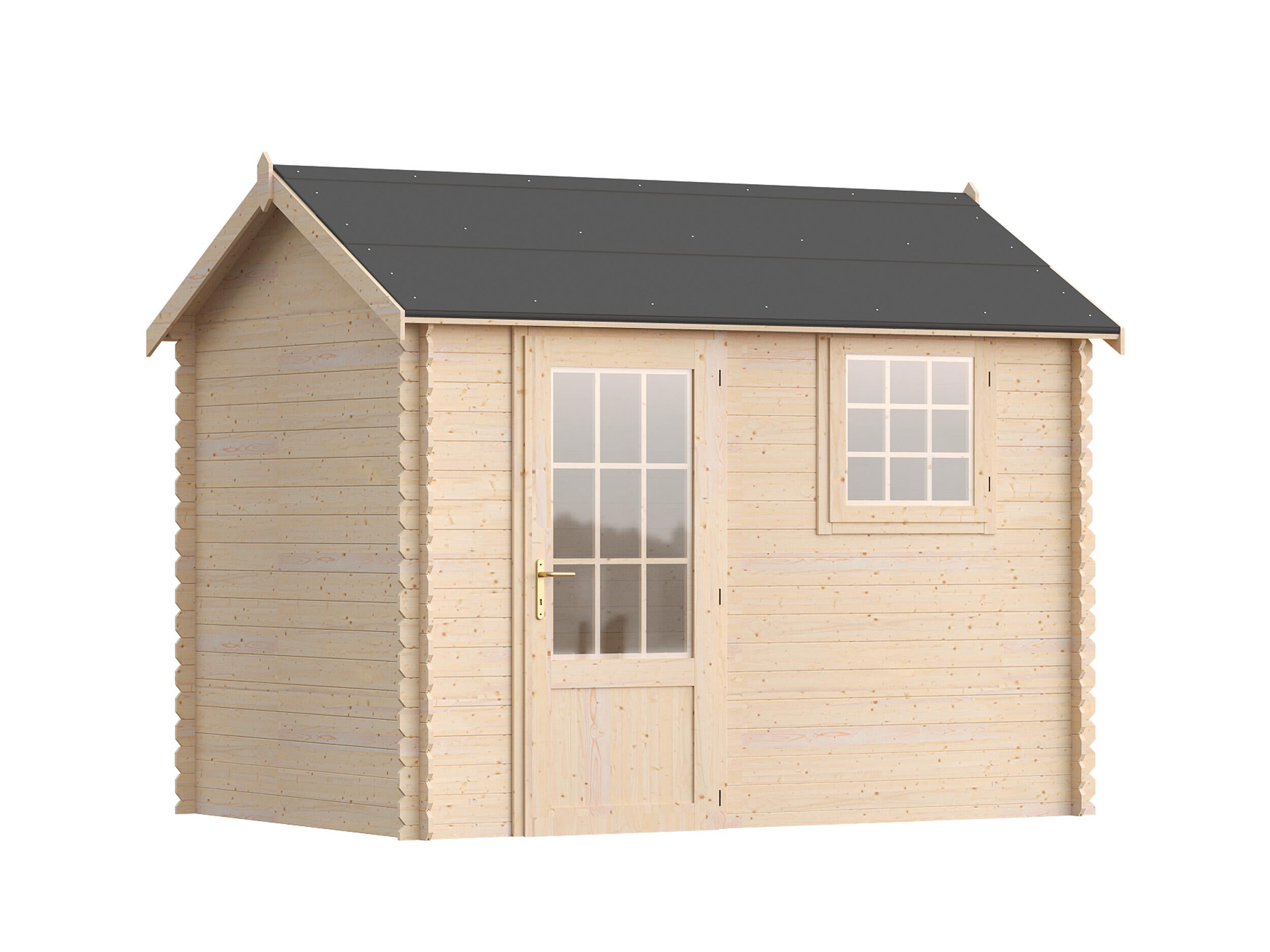 Casetta da giardino in legno naturale 2 x 3 m, superficie esterna 5.9 m² e spessore parete 20 mm, senza pavimento porta ad anta singola, TOSCANA GARDEN Avril - 3