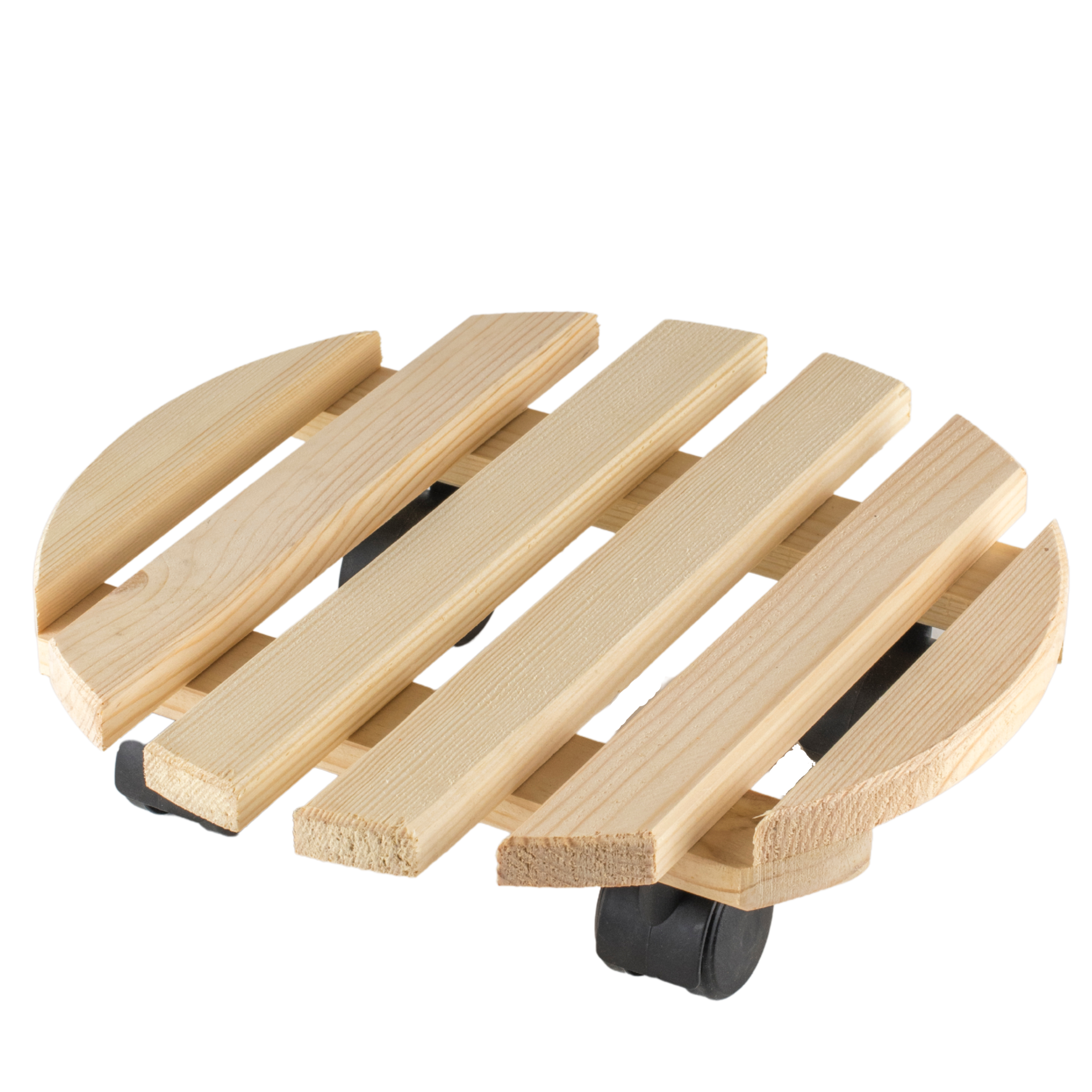 Podstawka śr.29 cm na kółkach drewniana jasnobrązowa