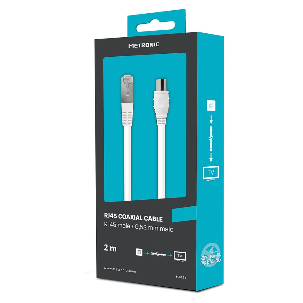Câble coaxial RJ45, 9.52 mâle, Metronic - 2
