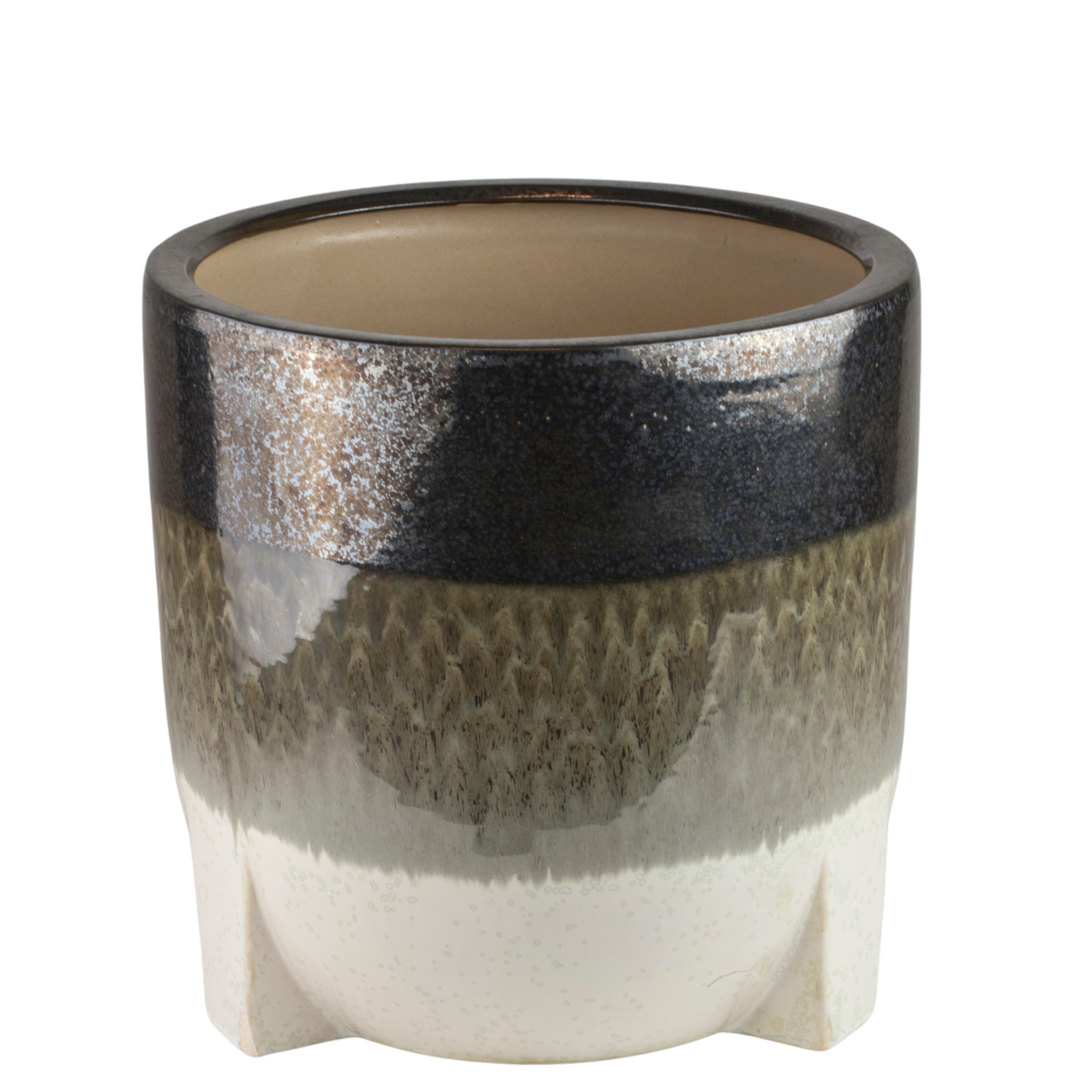 Osłonka doniczki ceramiczna Pjotr 18cm brązowa
