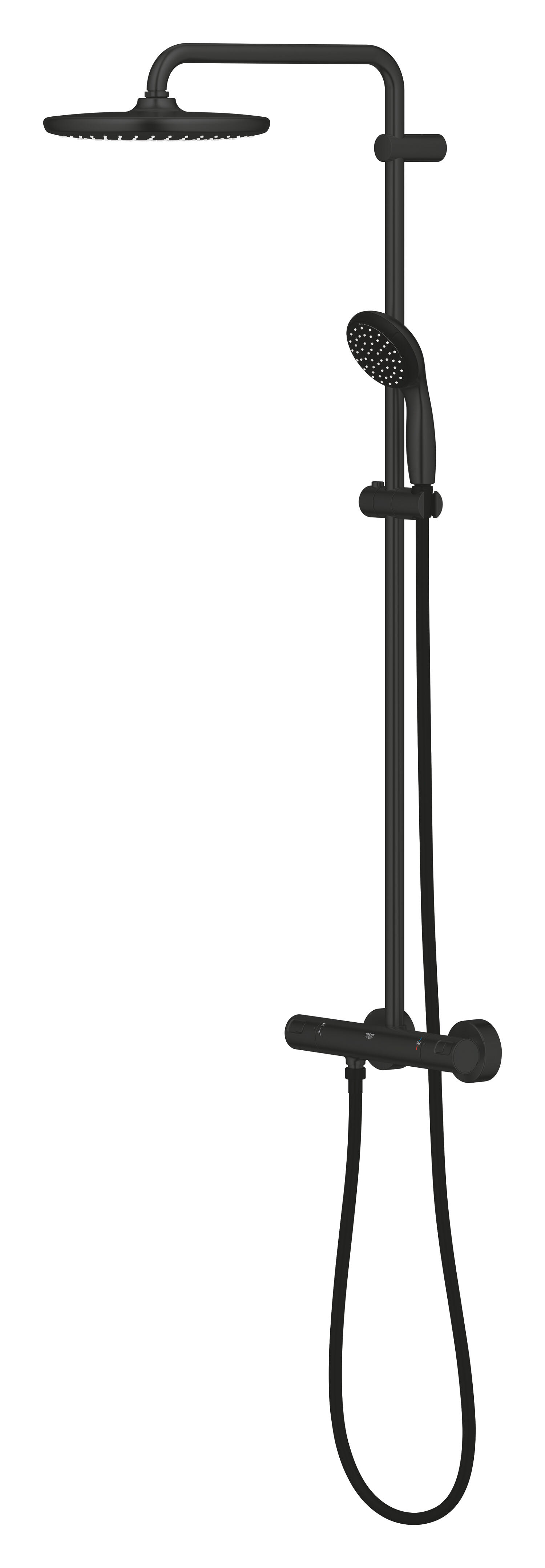 Conjunto de duche com torneira termostática preto 175 cm Grohe Vitalio - 13