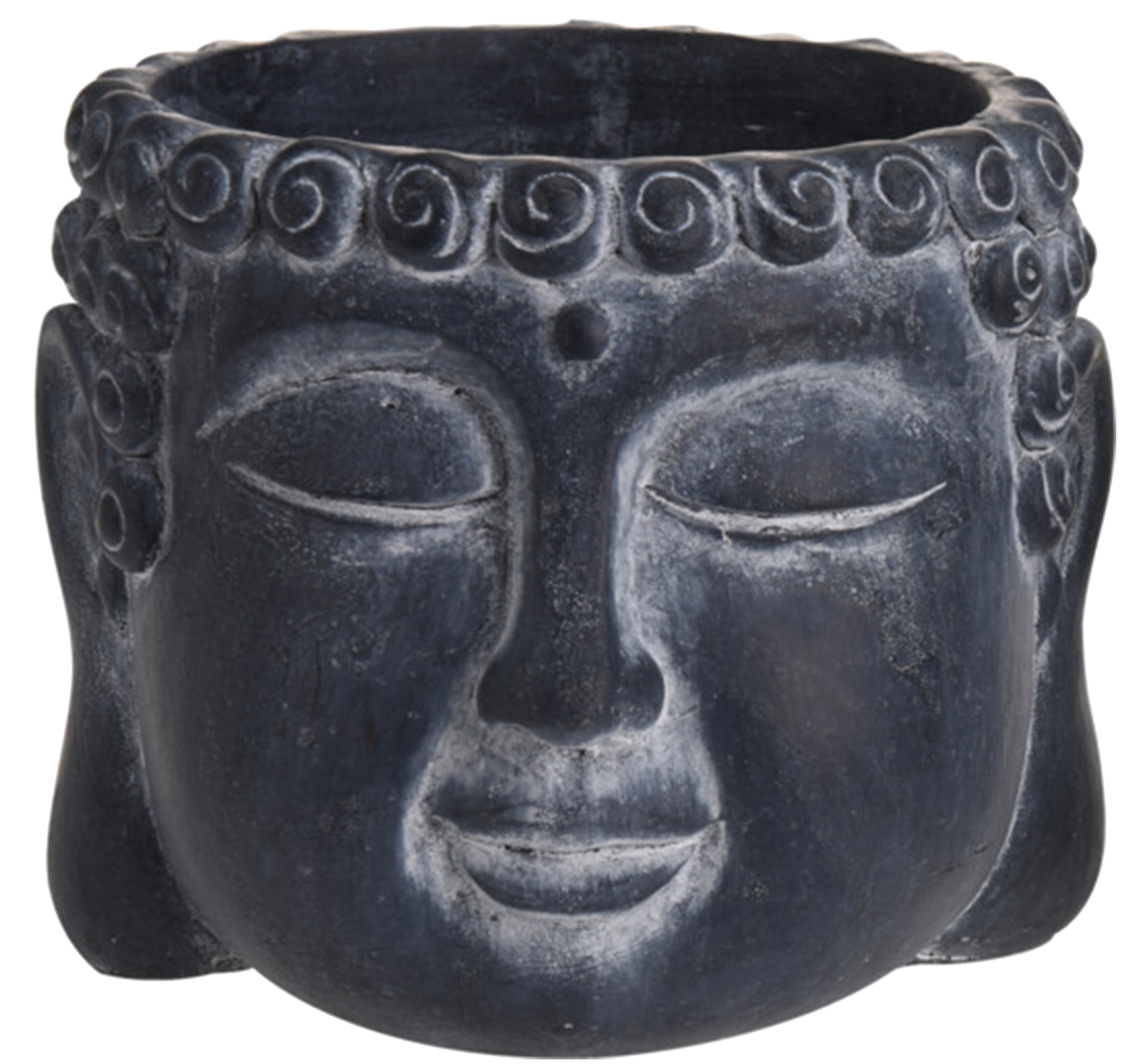 Osłonka doniczki Głowa Budda 16x12.5cm czarna