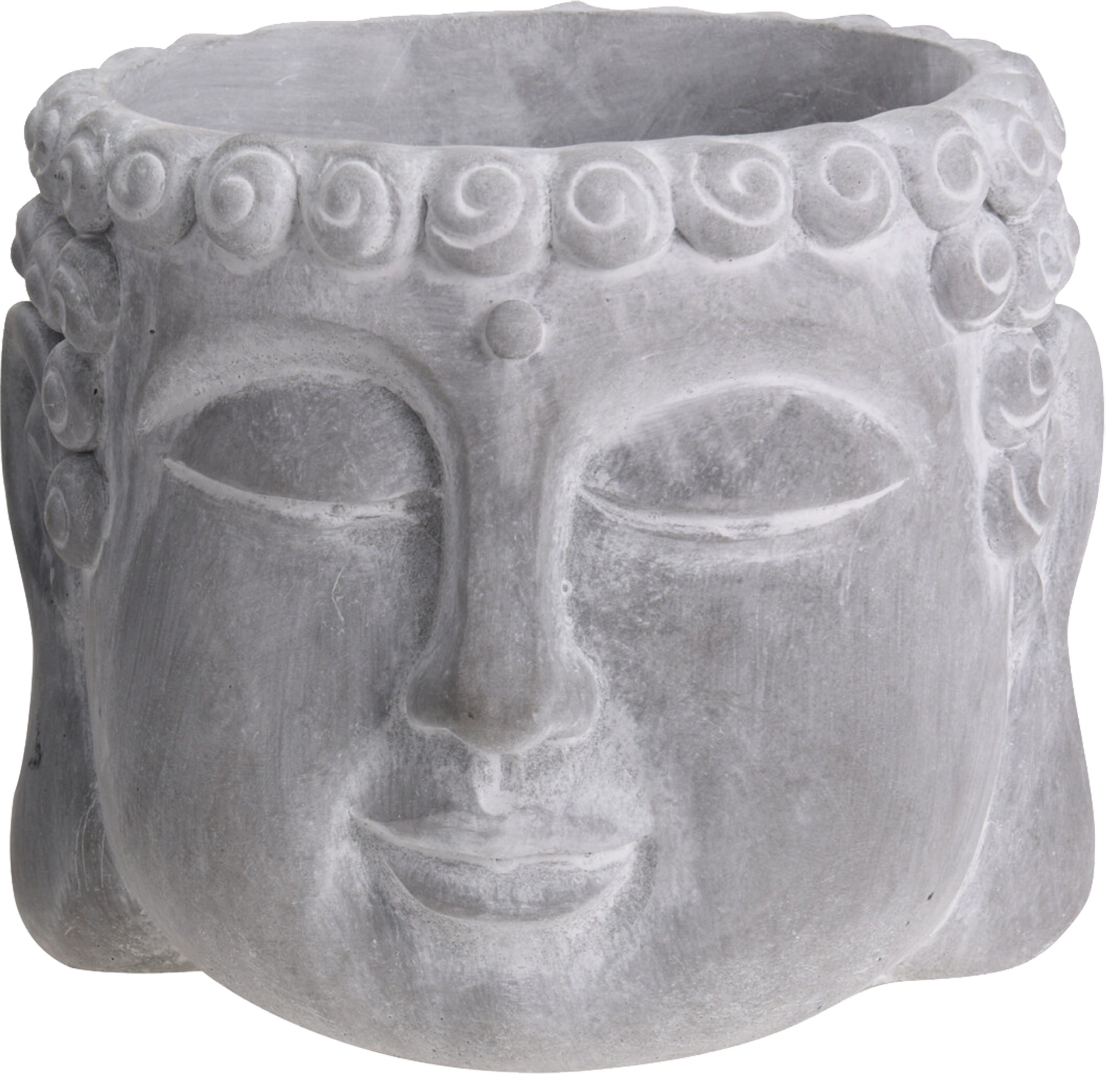 Osłonka doniczki Głowa Budda 12x10cm szara