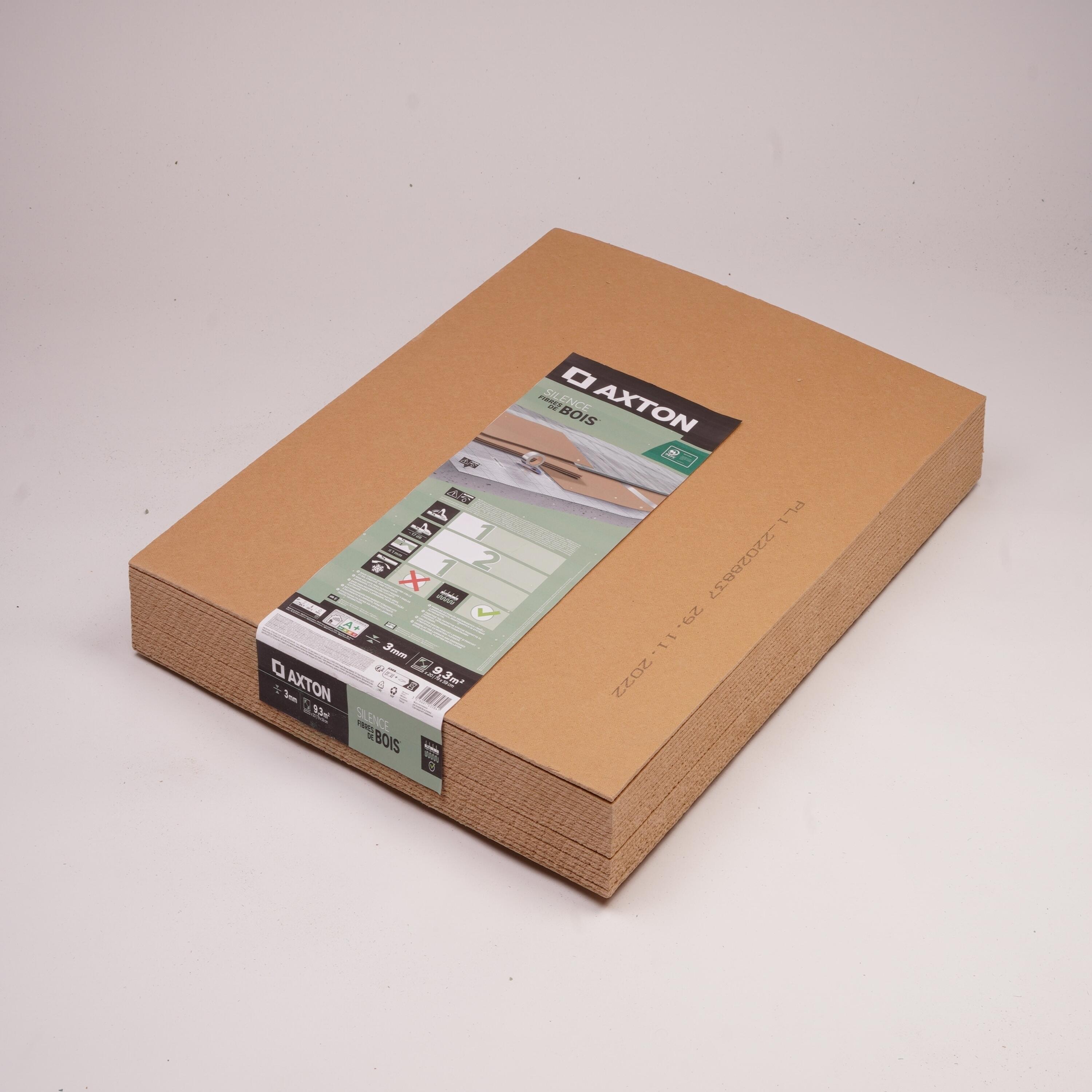 Sous-couche sol stratifié, Silence fibre de bois Ep.3 mm AXTON, 9.32 m² - 2