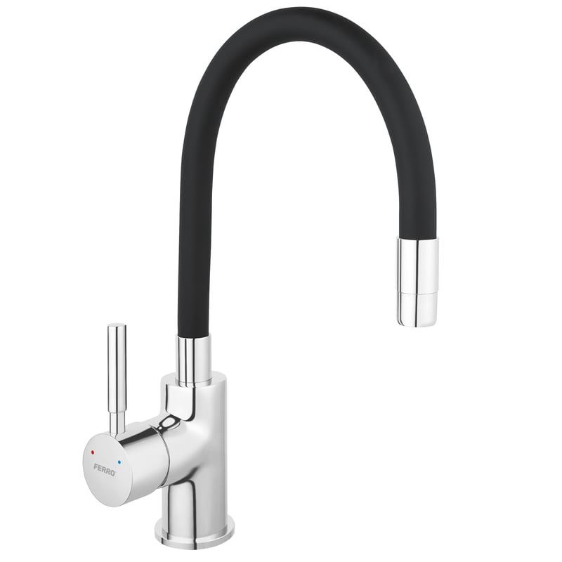 Bateria kuchenna z elastyczną wylewką U 34 cm Fitness Czarna Ferro
