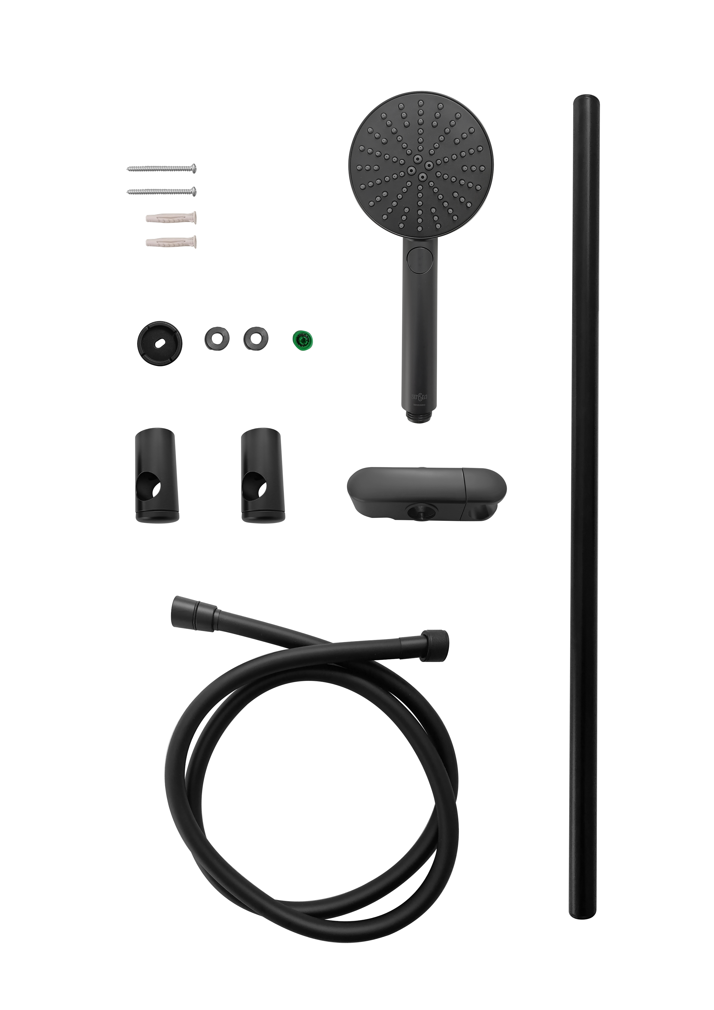 Pommeau de douche avec flexible et barre de douche 3 jet(s) noir Easy SENSEA - 7