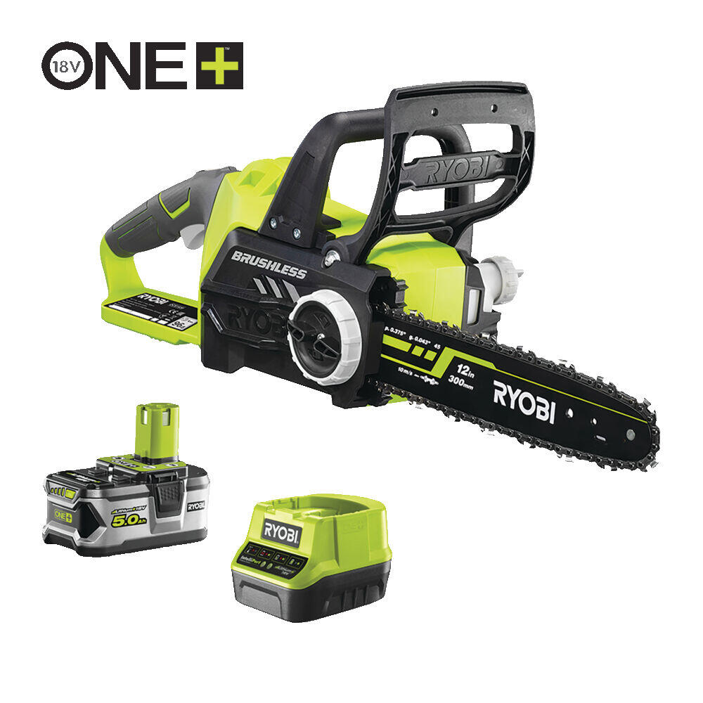 Tronçonneuse brushless RYOBI RCS18X3050F 18V One+ + 1 batterie 5.0 Ah + 1 chargeur