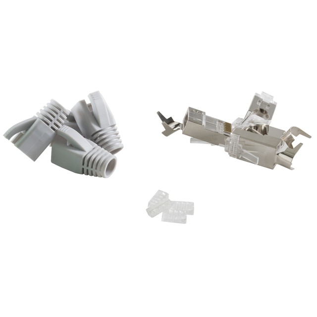 Lot de 4 fiches ethernet + manchons RJ45, CAT6A, Lexman