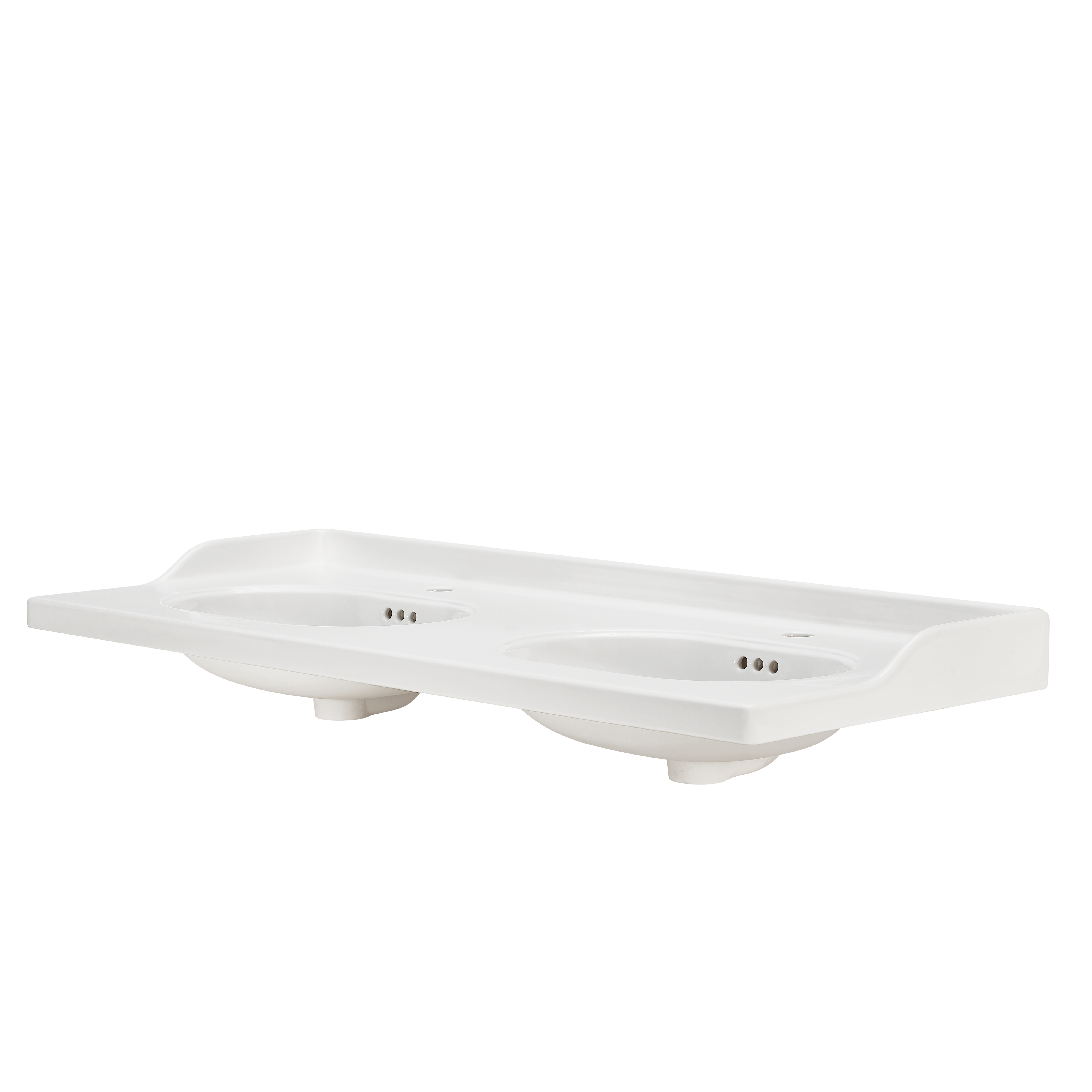 Lavabo a incasso rettangolare doppia vasca Charm L 121 x H 20 x P 49.7 cm in ceramica bianco satinato - 17