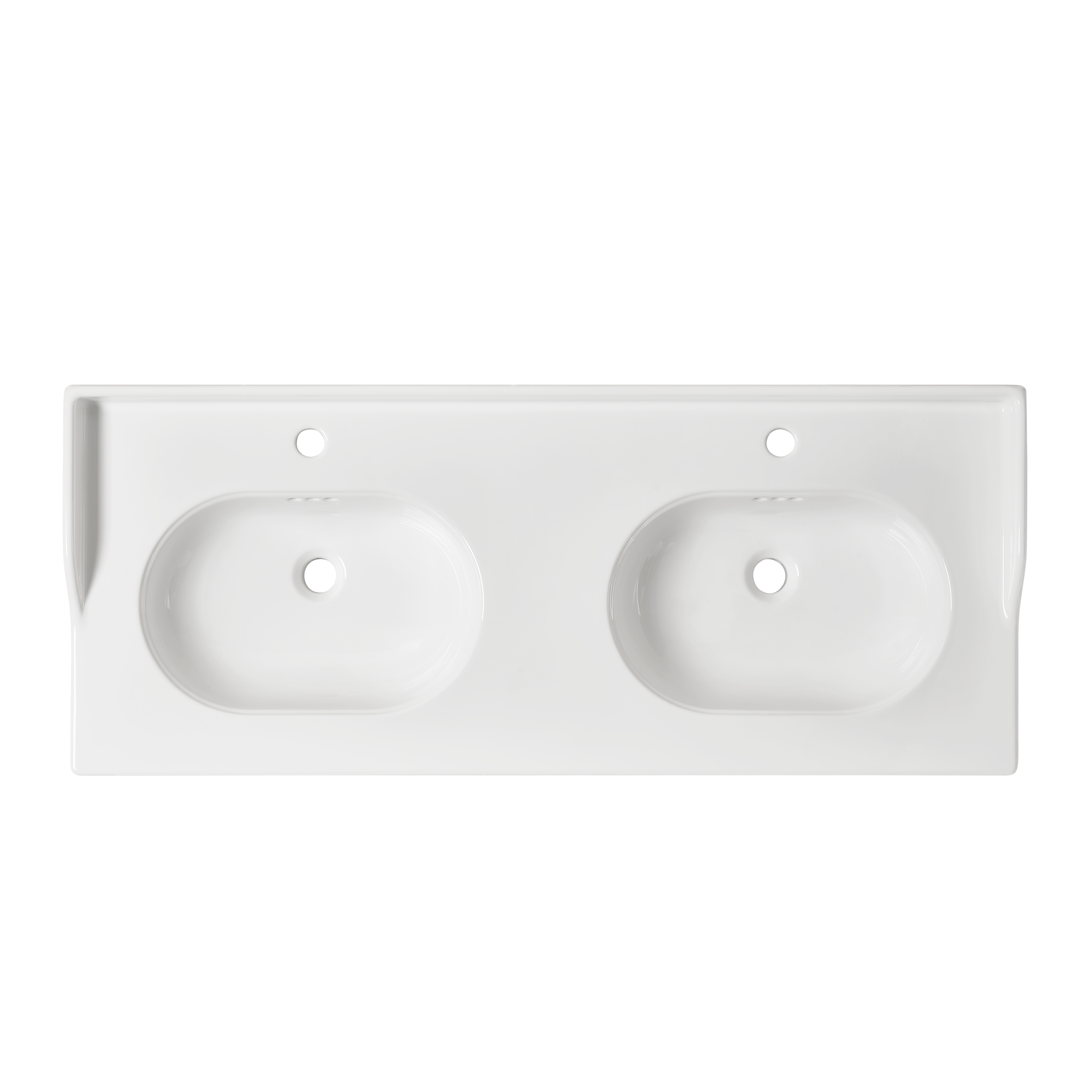 Lavabo a incasso rettangolare doppia vasca Charm L 121 x H 20 x P 49.7 cm in ceramica bianco satinato - 16