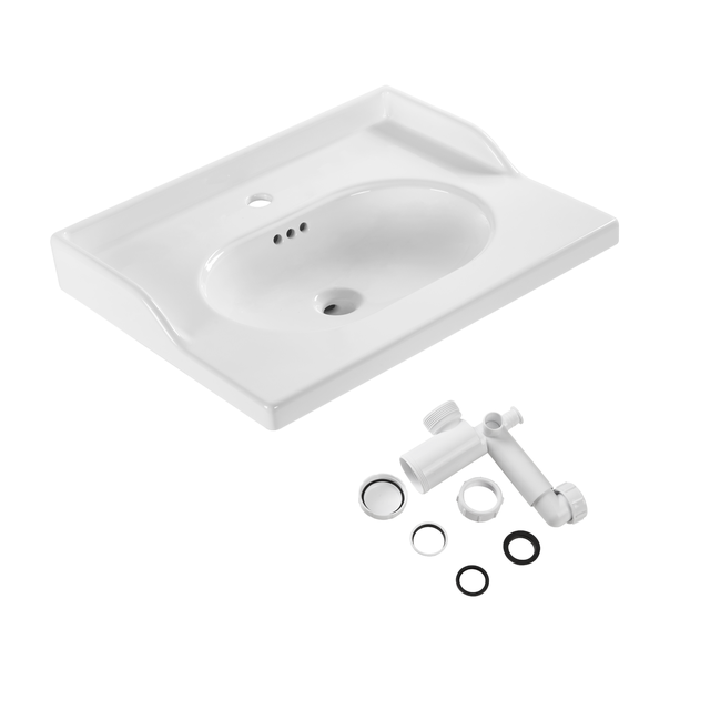 Plan simple vasque Céramique Charm l.61.8 x P.49.7 x h.19.8 cm/vidage inclus
