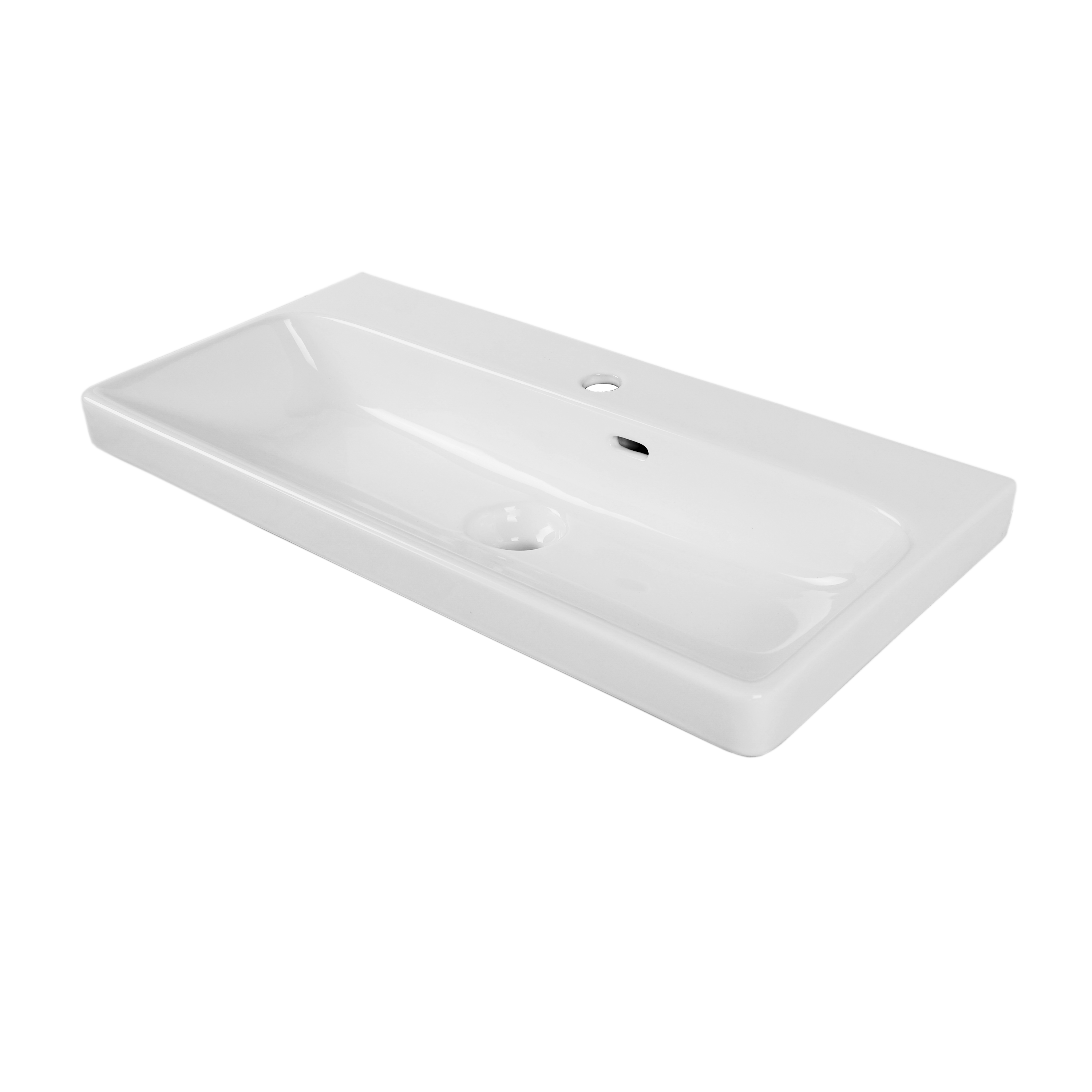 Plan simple vasque Remix Céramique l.76.3 x P.36.7 cm/vidage inclus - 4
