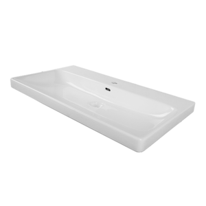Lavabo Da Appoggio SENSEA Rettangolare In Ceramica L 50 X H 12 X P 36 Cm Bianco Lucido Piletta Non Inclusa | Leroy Merlin - Foto 4