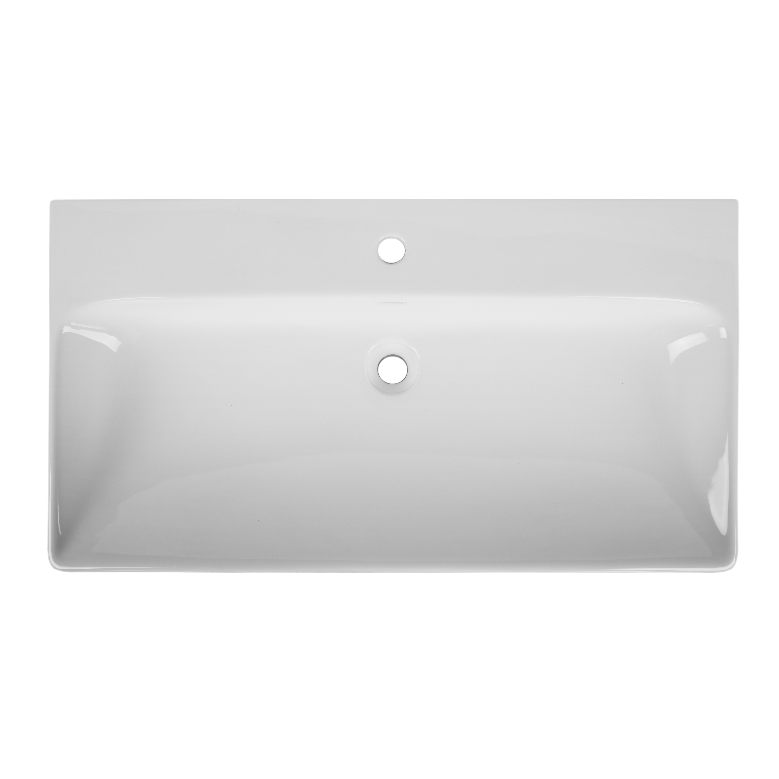 Lavabo a incasso rettangolare vasca centrale Remix L 91 x H 16.5 x P 49.7 cm in ceramica bianco lucido - 10