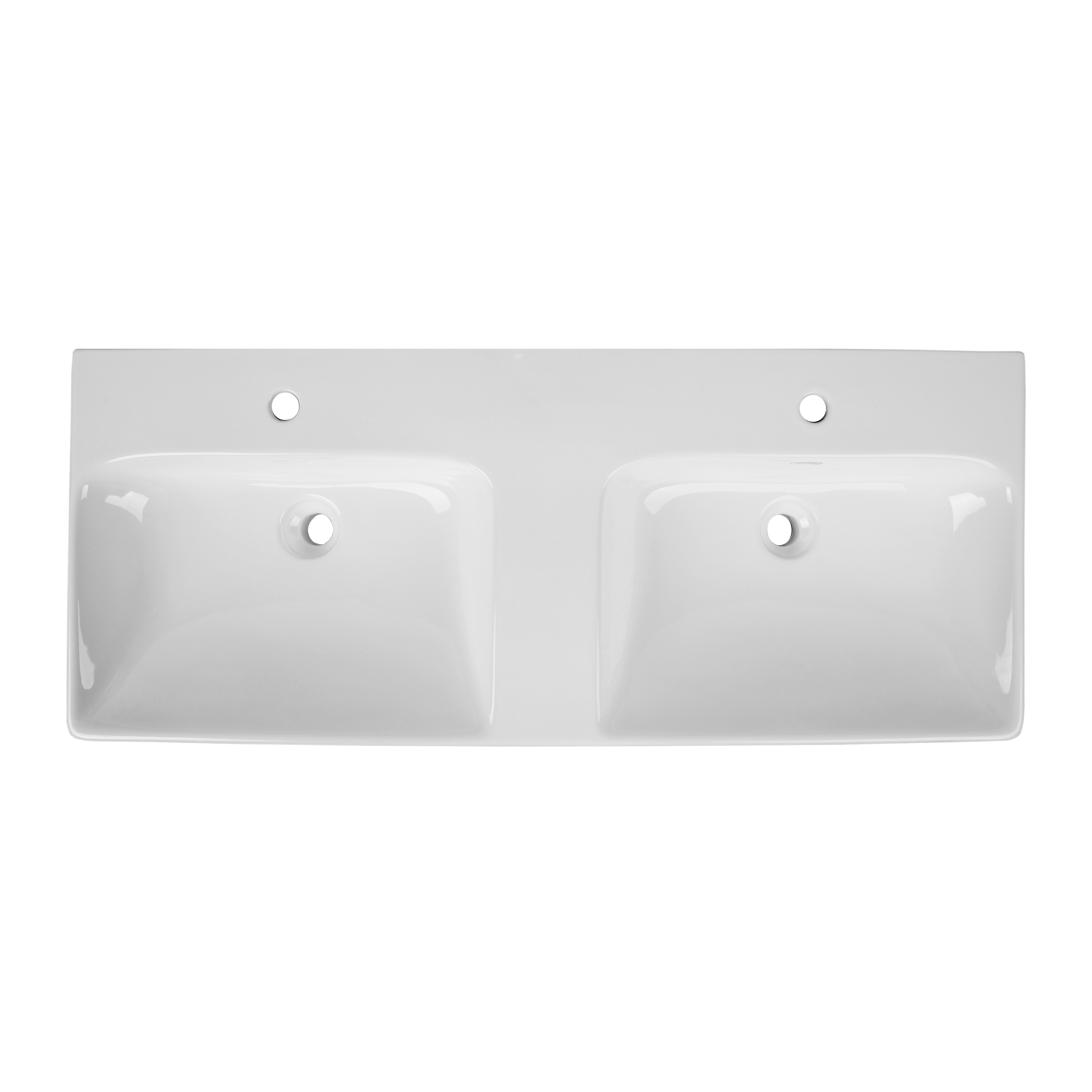Plan double vasque Remix Céramique l.121.3 x P.49,7 cm/vidage inclus - 4