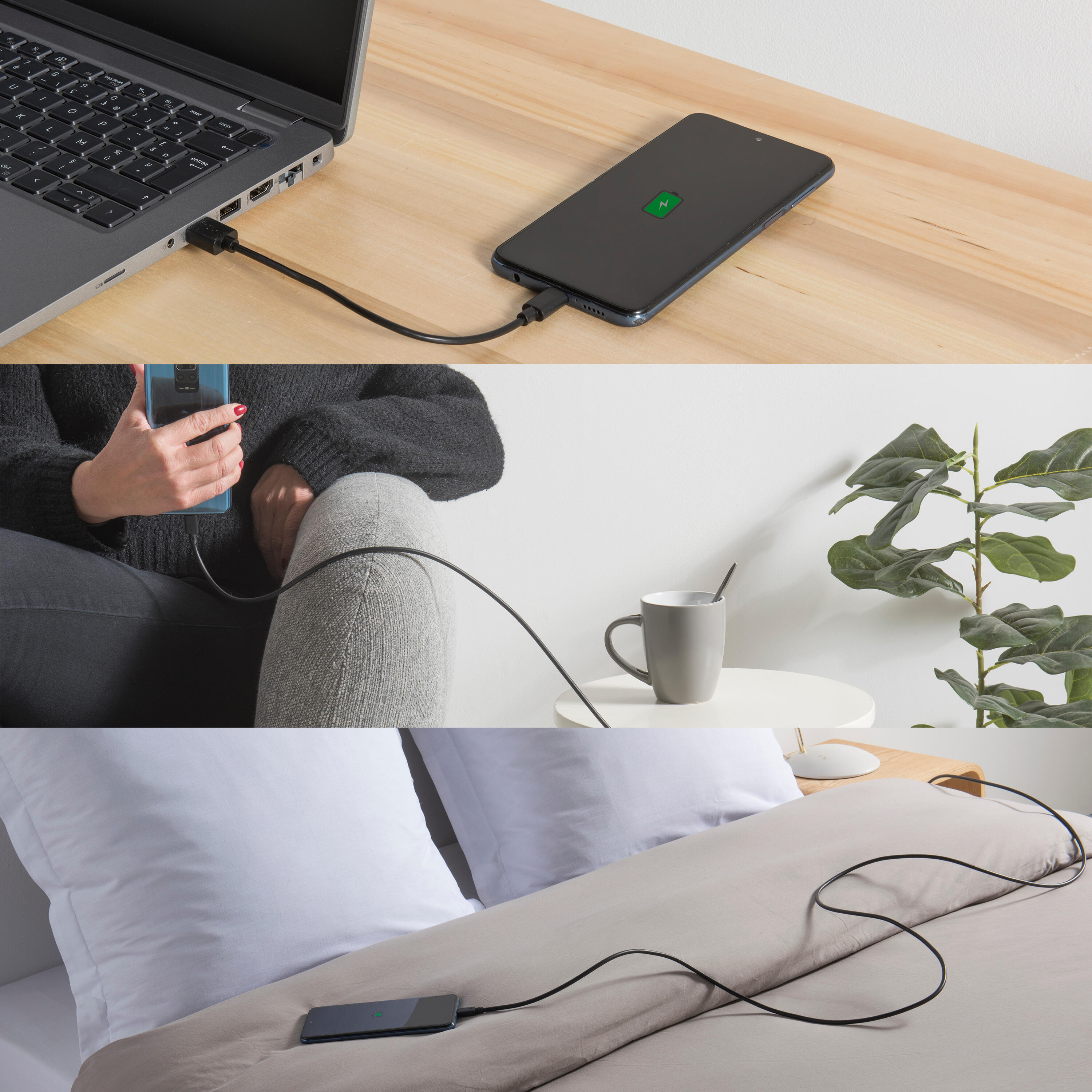 Câble USBA/USBC, 1m, noir, Lexman - 4