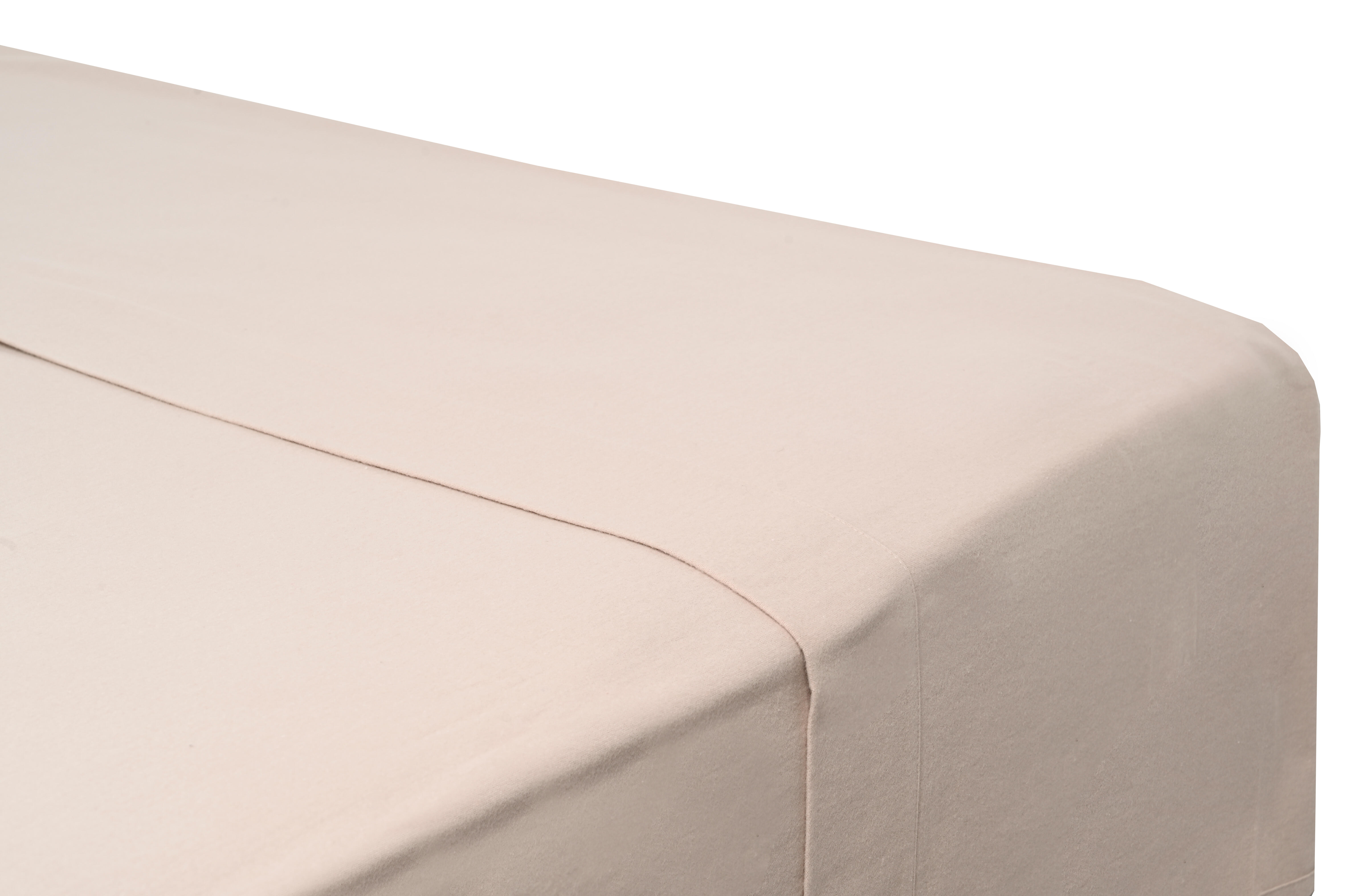 Sábana encimera Franela algodón 80  hilos beige cama 90 cm - 8