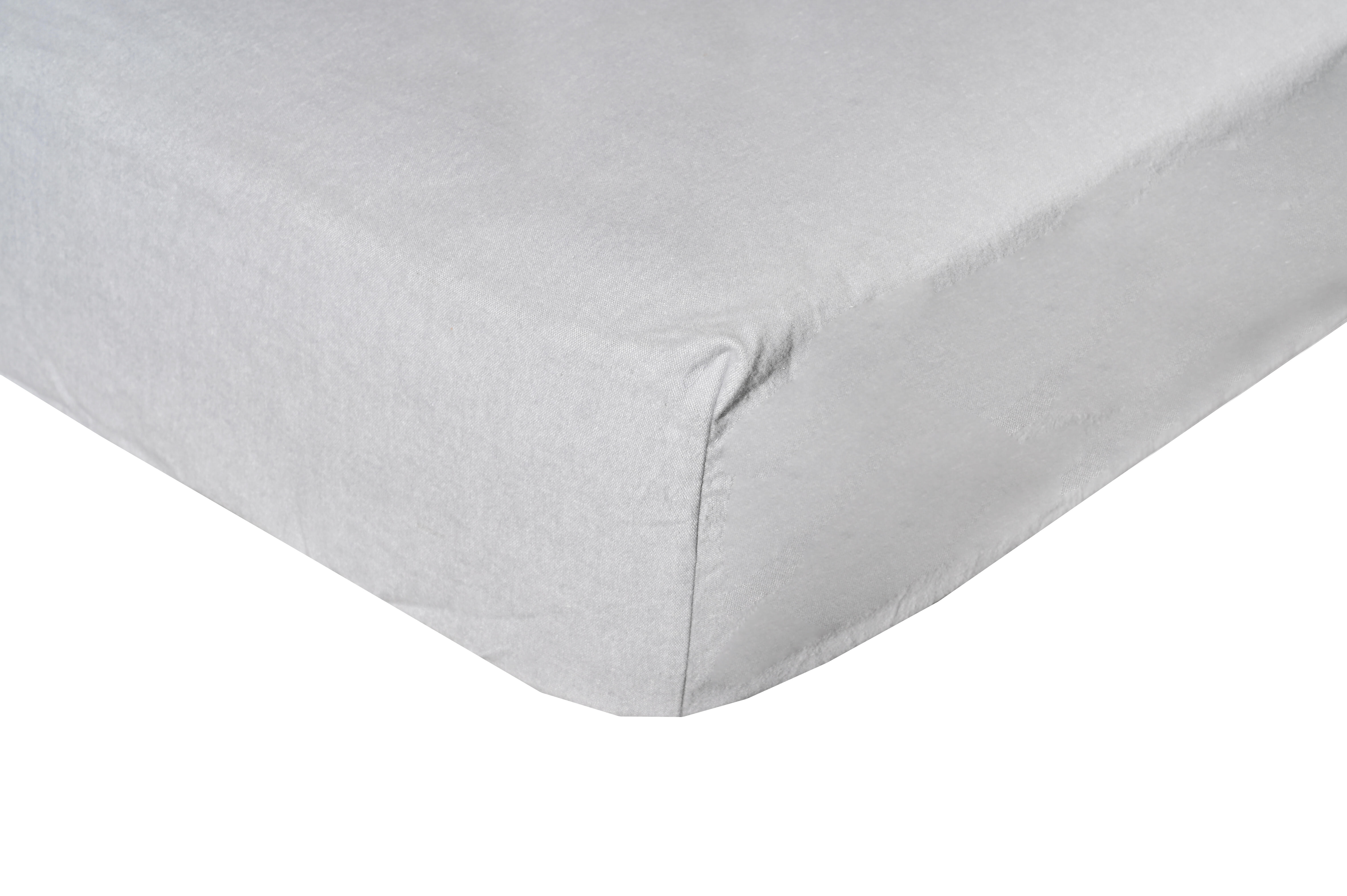 Sábana bajera franela algodón 80 hilos gris cama 150 cm