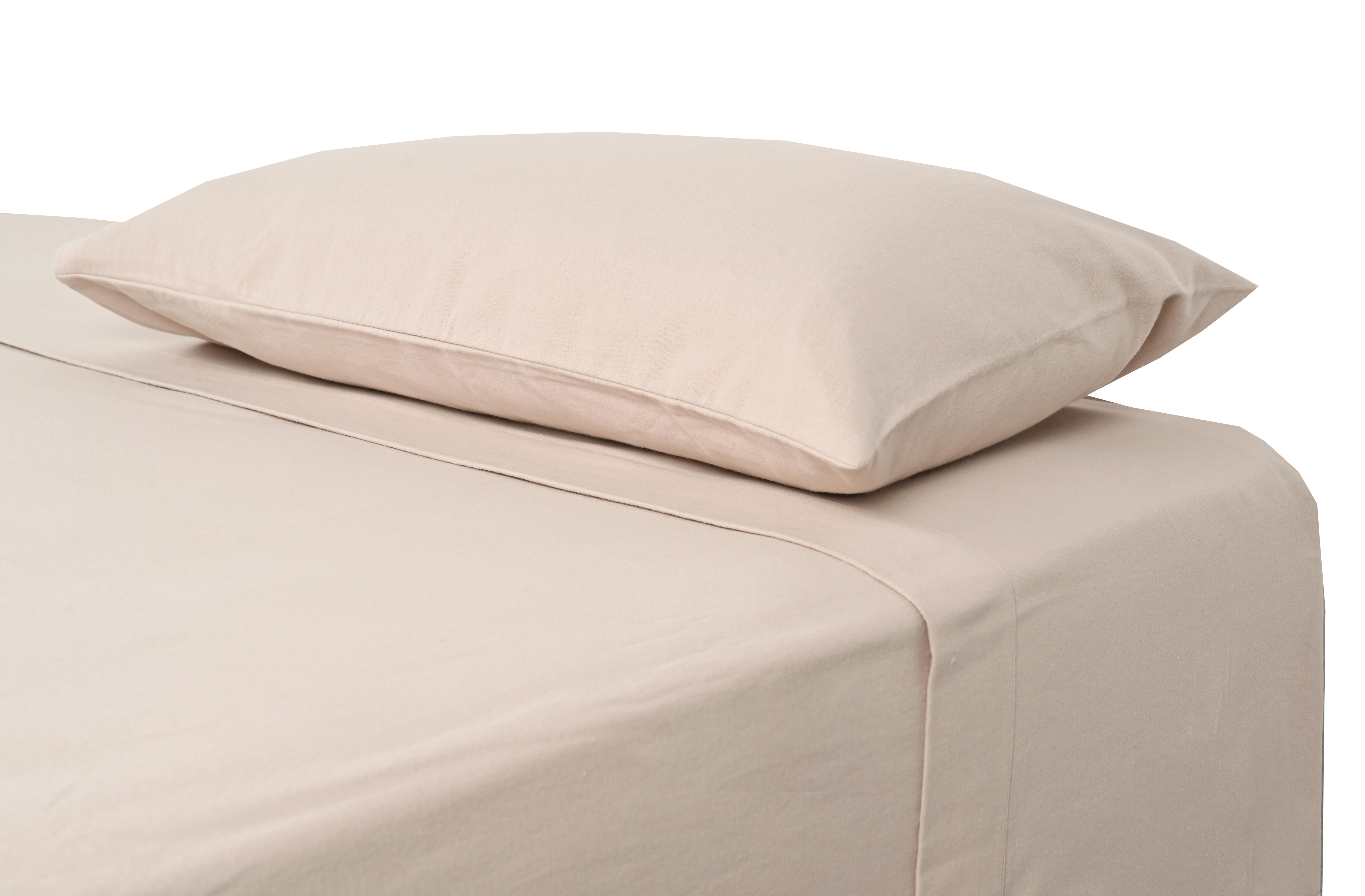 Sábana encimera Franela algodón 80  hilos beige cama 90 cm - 2