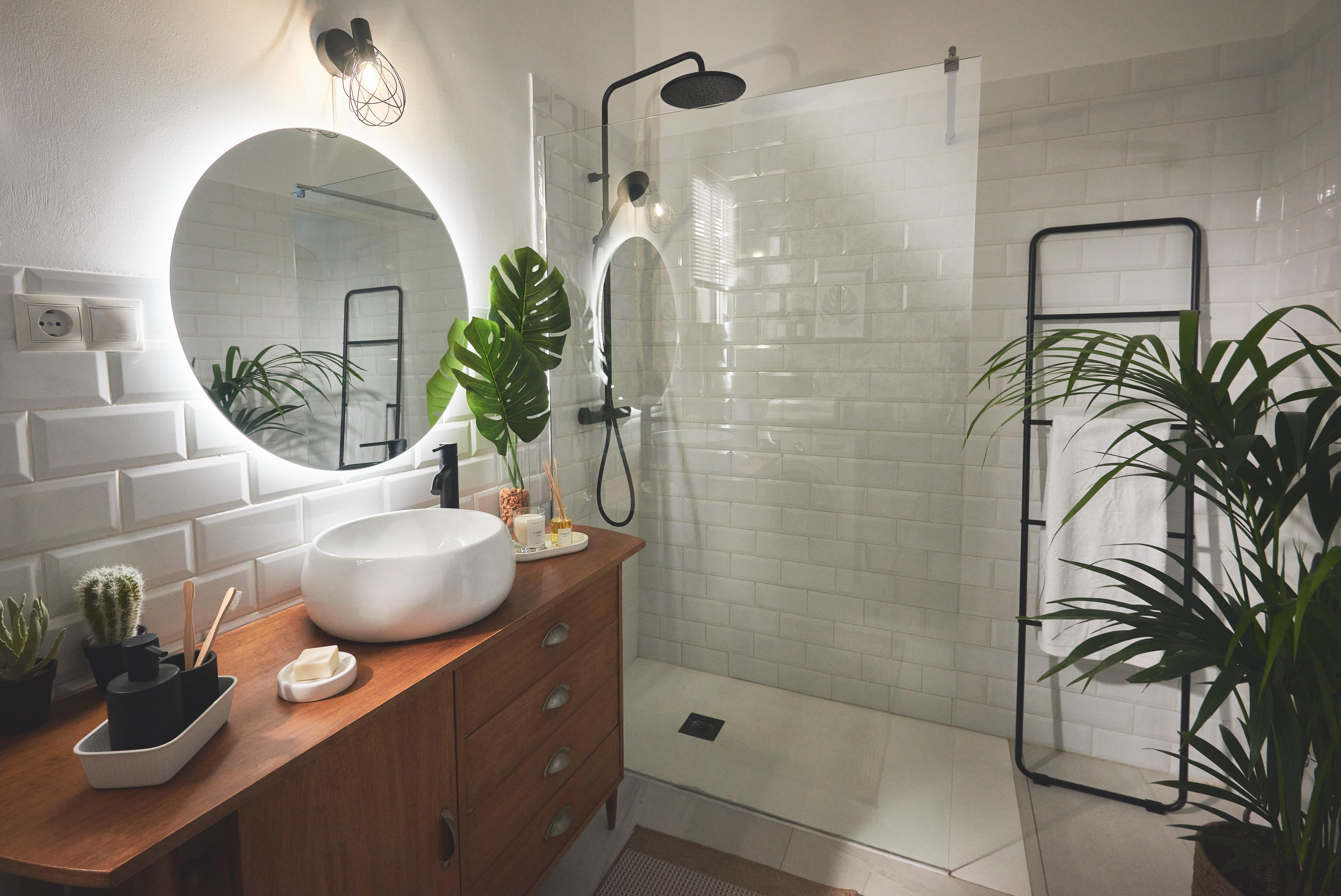 Espejo de baño con luz led teide 70x70cm