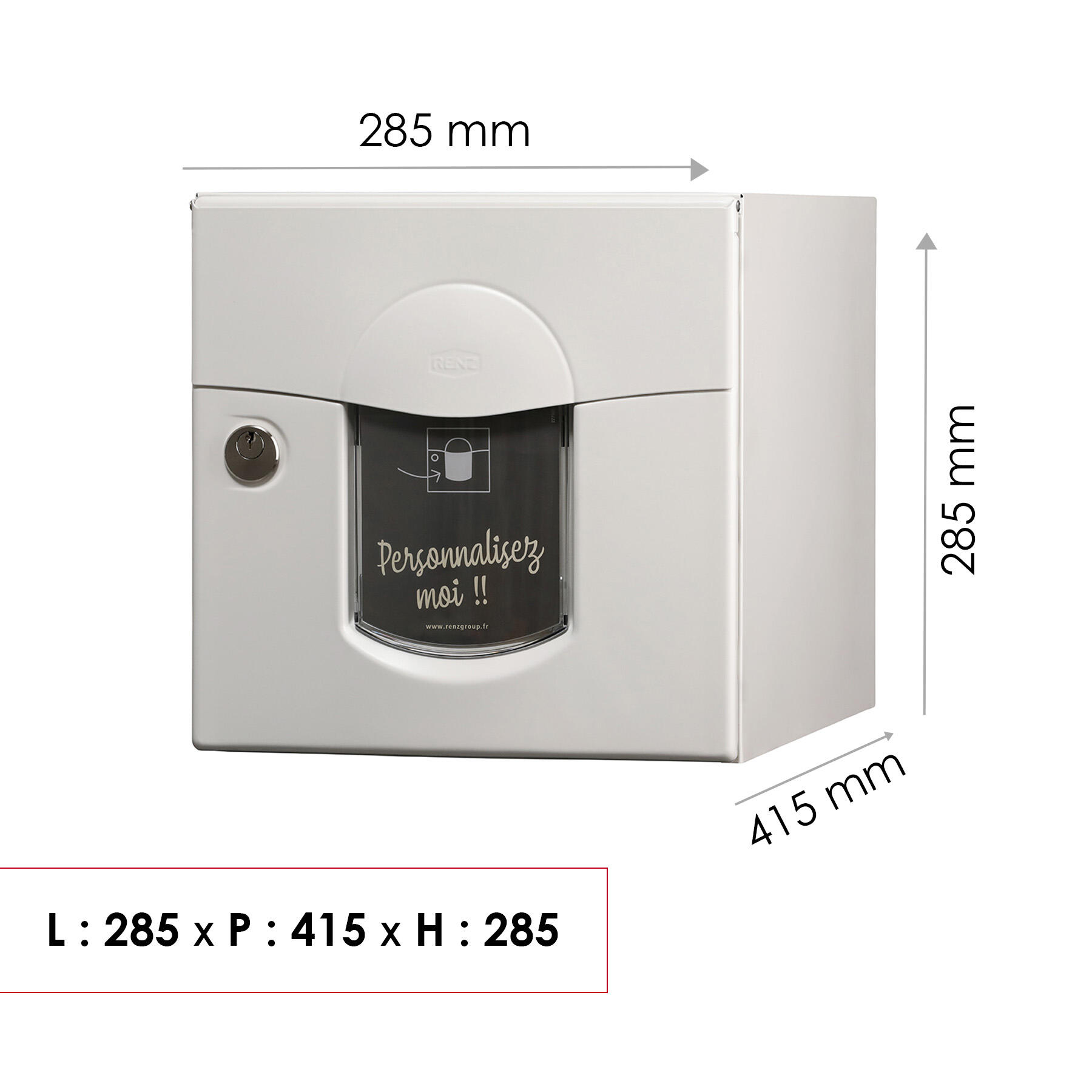 Boîte aux lettres 2 portes extérieur RENZ Soléa acier blanc mat - 3