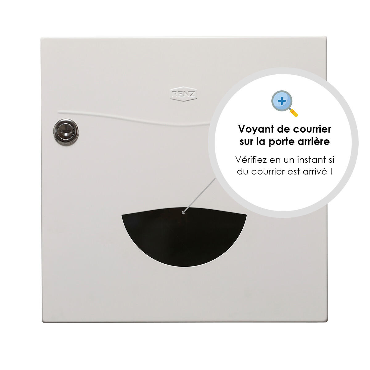 Boîte aux lettres 2 portes extérieur RENZ Soléa acier blanc mat - 4