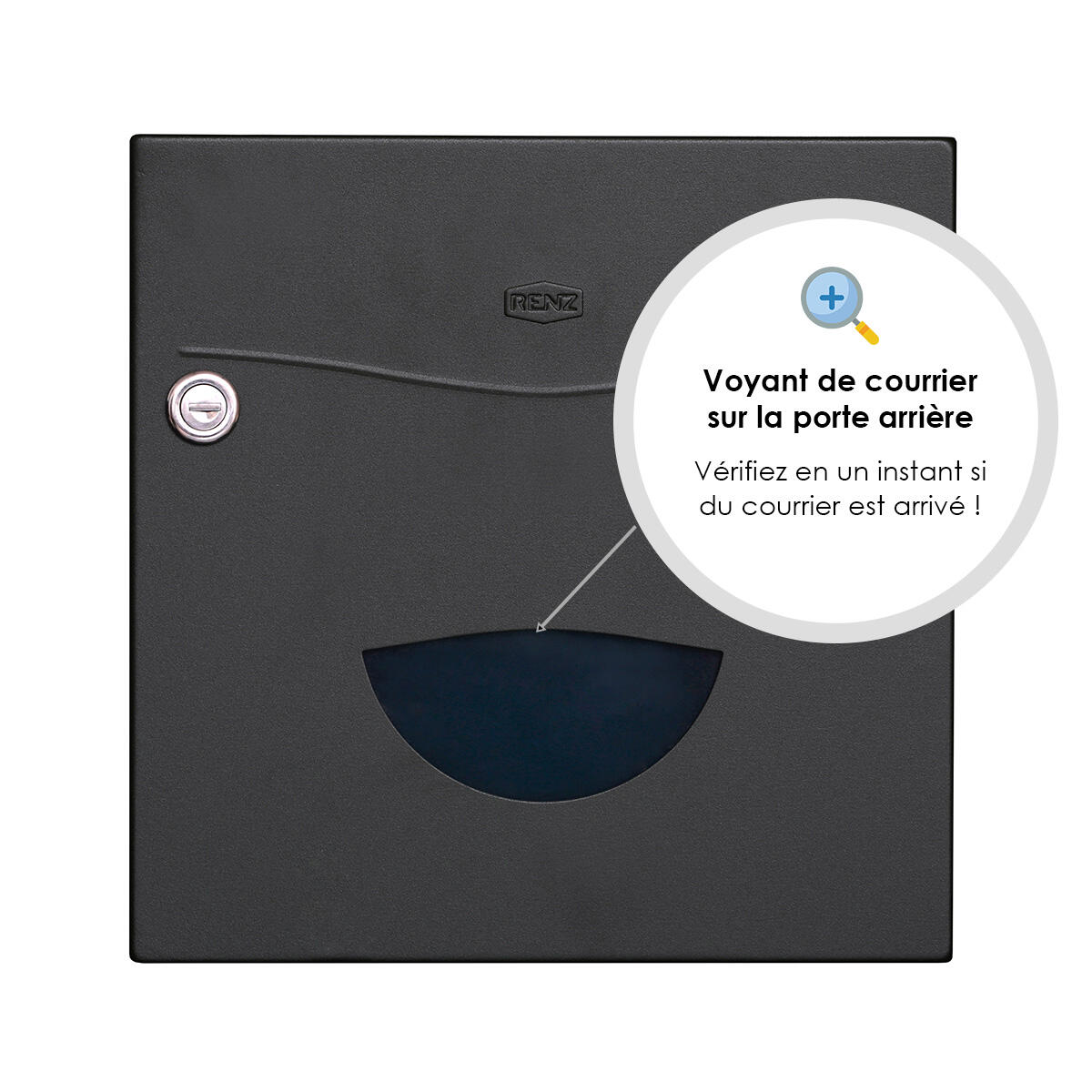 Boîte aux lettres normalisée 2 portes extérieur RENZ acier anthracite mat - 4