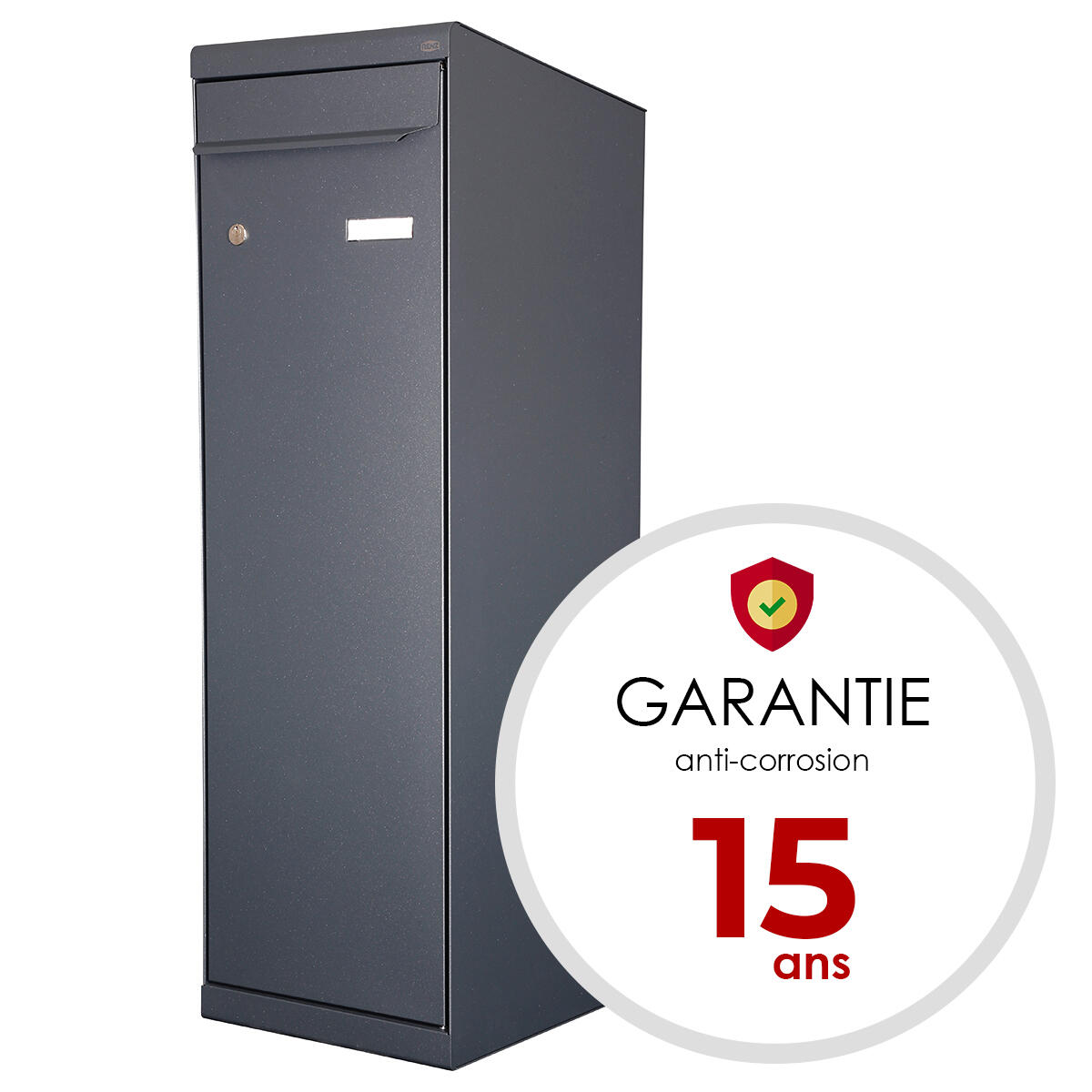 Boîte à colis normalisée la poste 1 porte extérieur RENZ Twin xl acier gris - 4