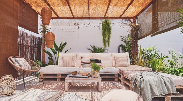 Pérgola de madera Tanger marrón 300 x 400 cm