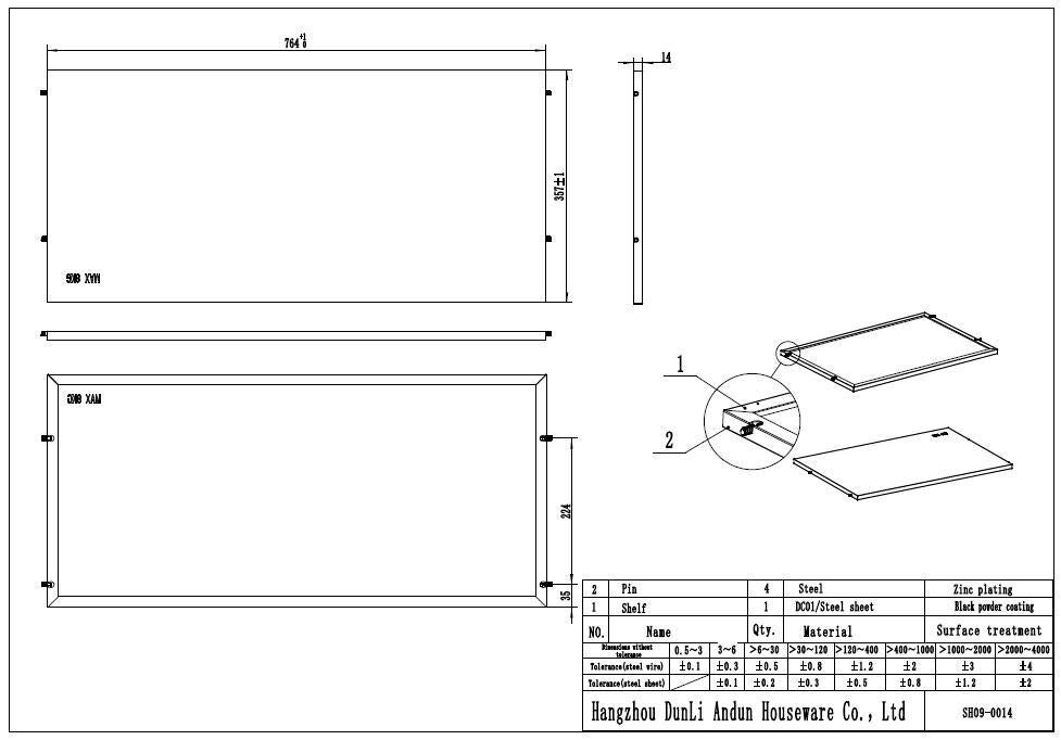 Etagère à chaussures métal SPACEO Evo'M pour caisson L.80 x P.38 cm - 4