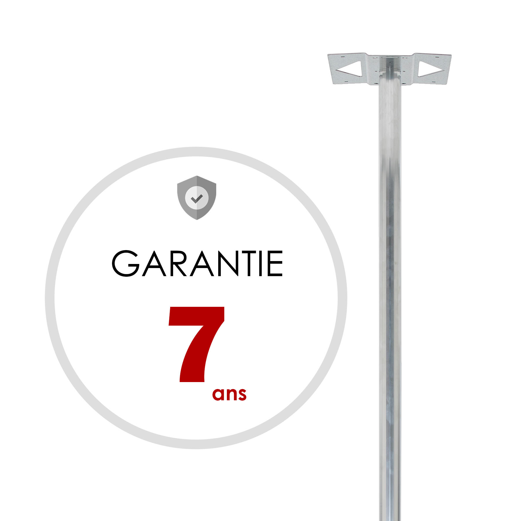 Pied boite aux lettres H.116 x l.33cm RENZ, platine rabattable, alu non anodisé - 6