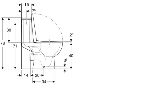 Pack WC à poser sortie horizontale, ouverte émaillée Scuadra - 4