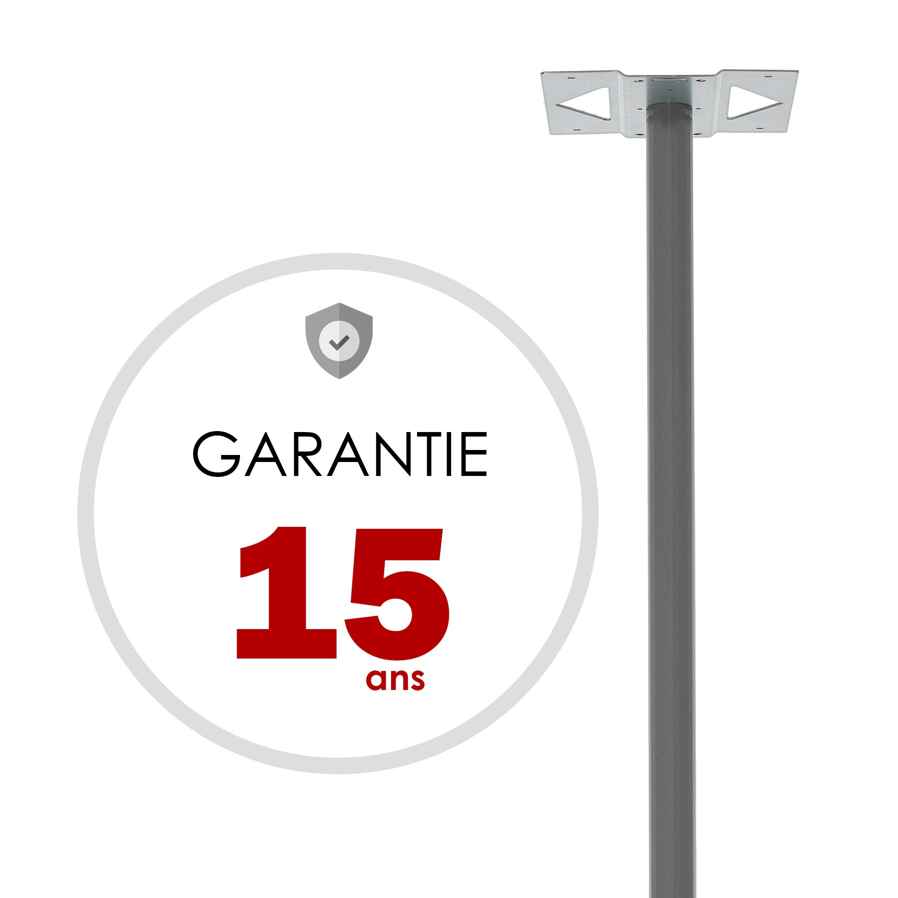 Kit de fixation H.116 x l.33 x P.5 cm RENZ, gris - 3