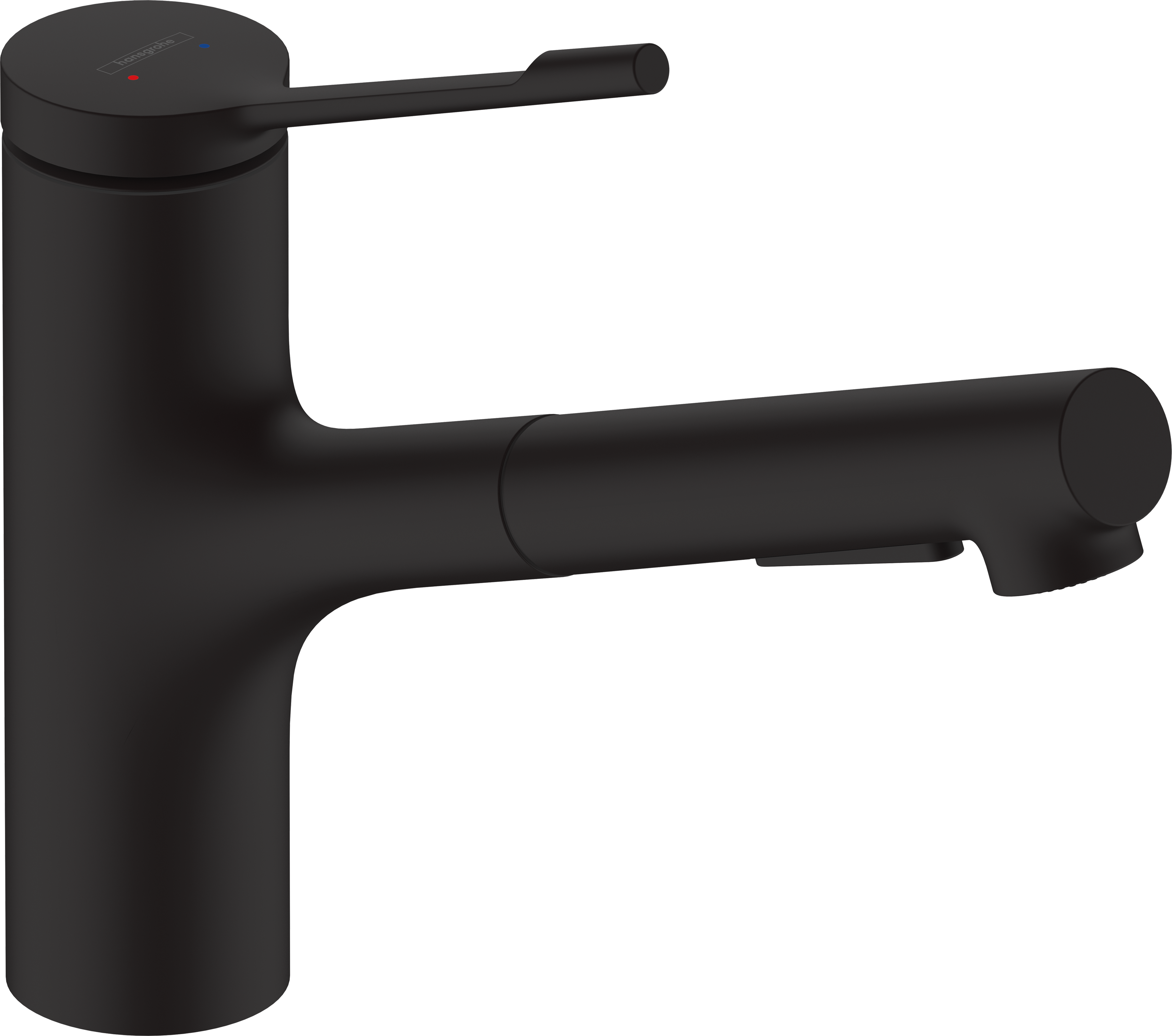 Bateria kuchenna z wyciąganą wylewką F 21 cm Zesis Lean Czarna Hansgrohe