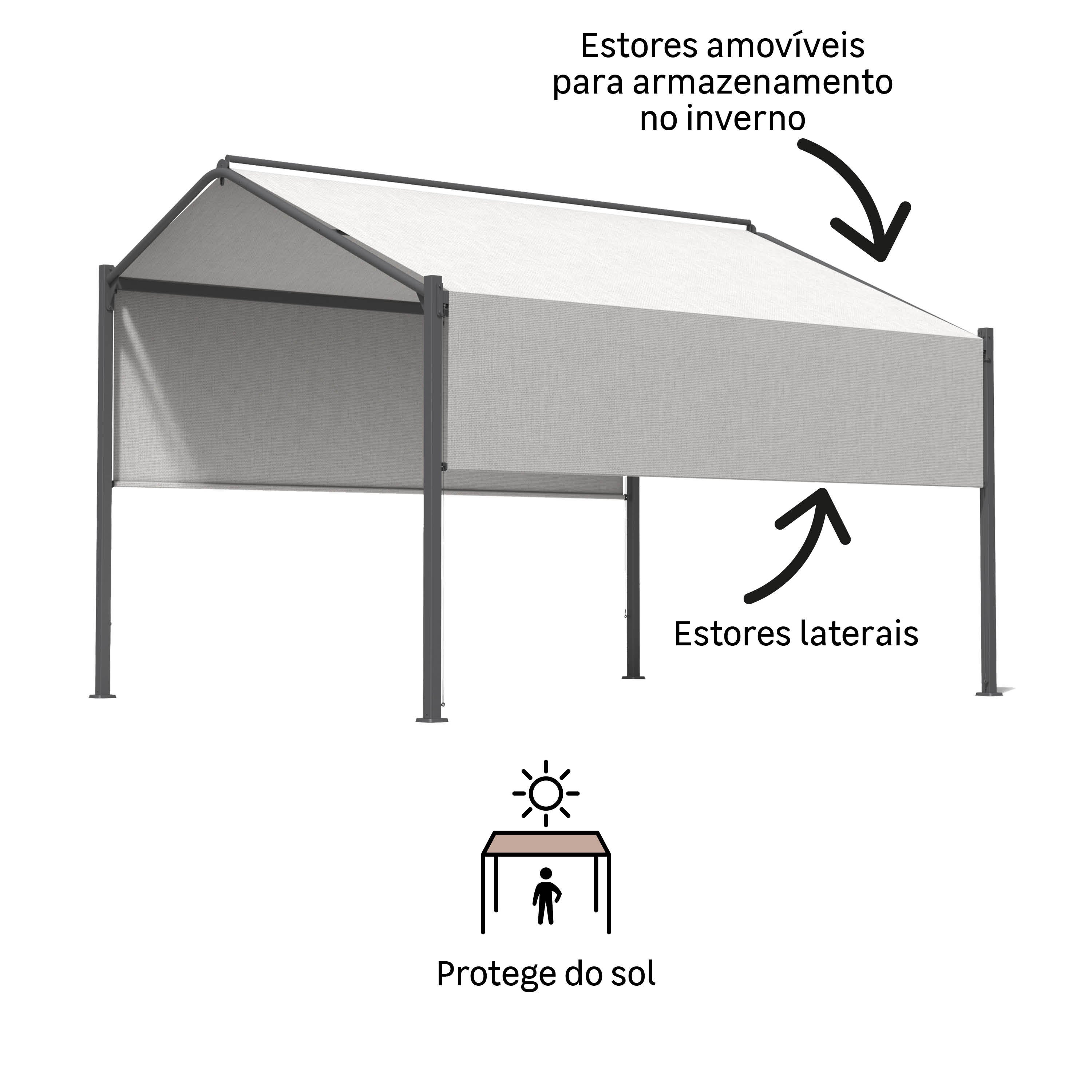 Pérgola de metal NATERIAL CASSY 4X3X2,8M - 6