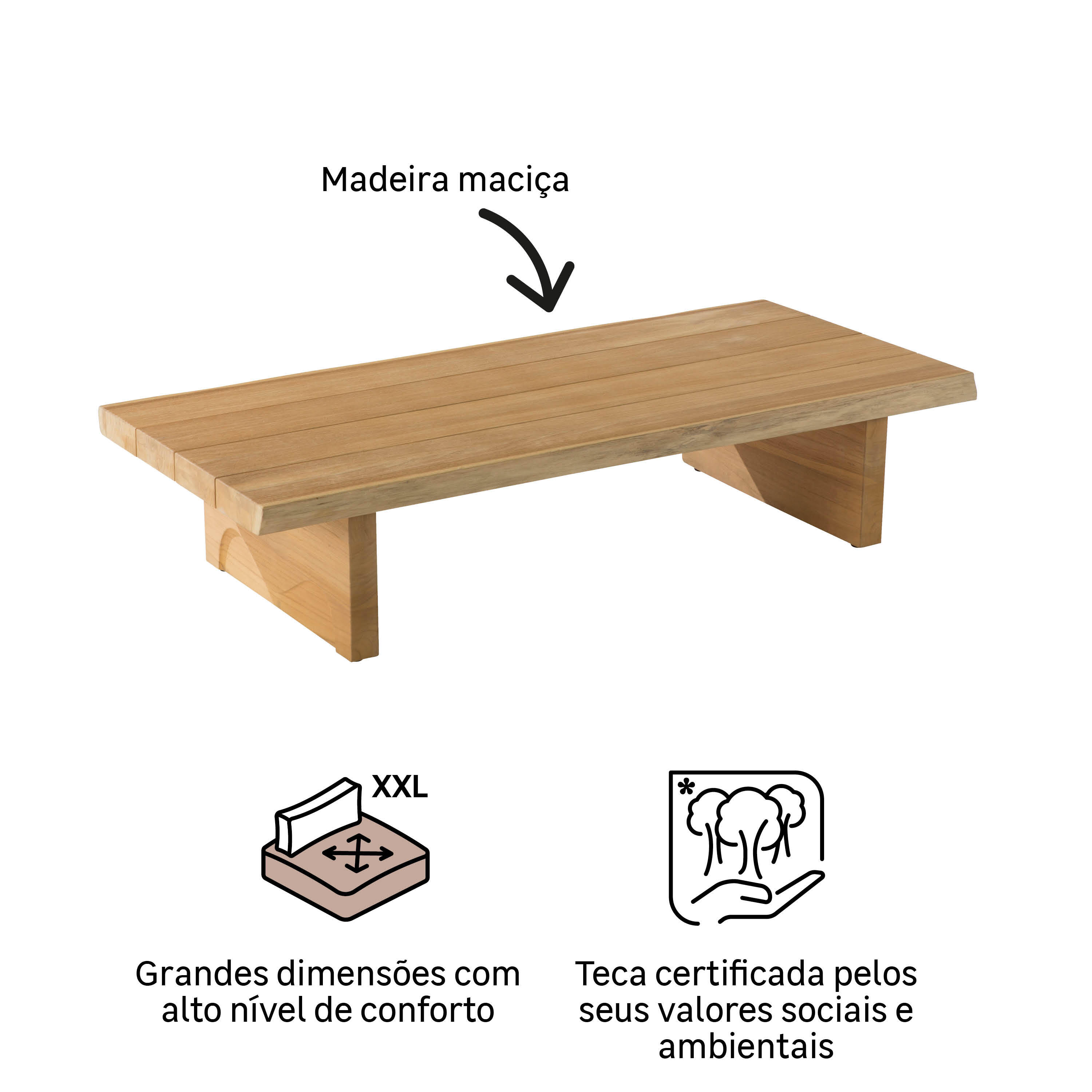 Mesa de apoio NATERIAL MAYA 170X73,5X37CM - 3