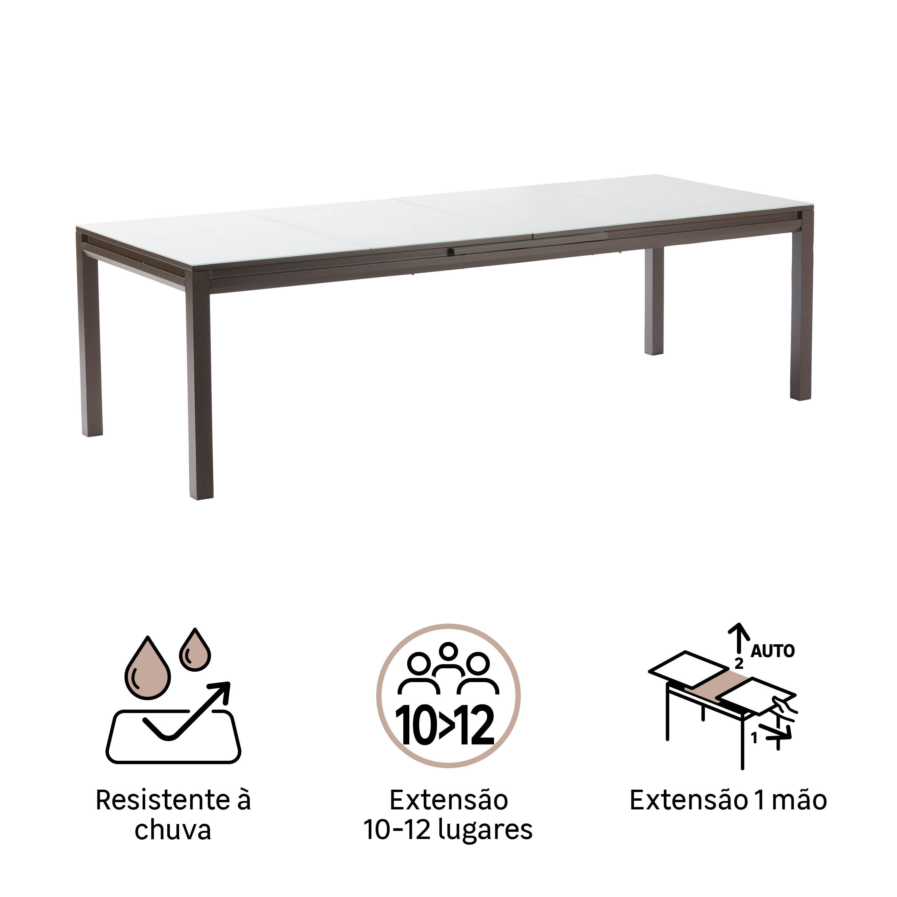 Mesa de alumínio NATERIAL ODYSSEA II 256/320X100CM MOKA - 9