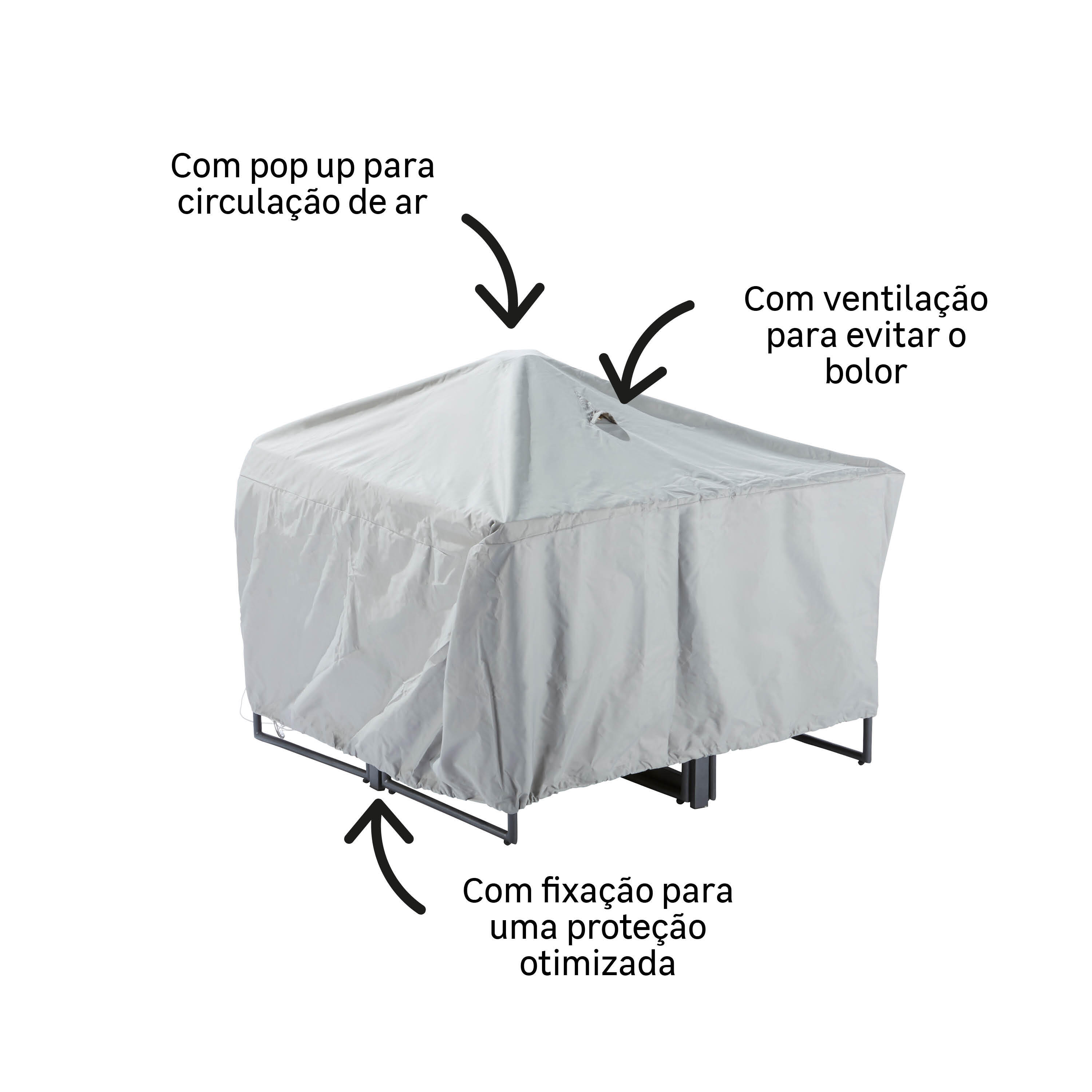 Cobertura para conjunto refeição 120x120x60 cm Naterial - 4