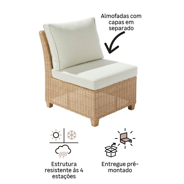 Cadeirão de rattan NATERIAL MEDENA CAFÉ NATURAL