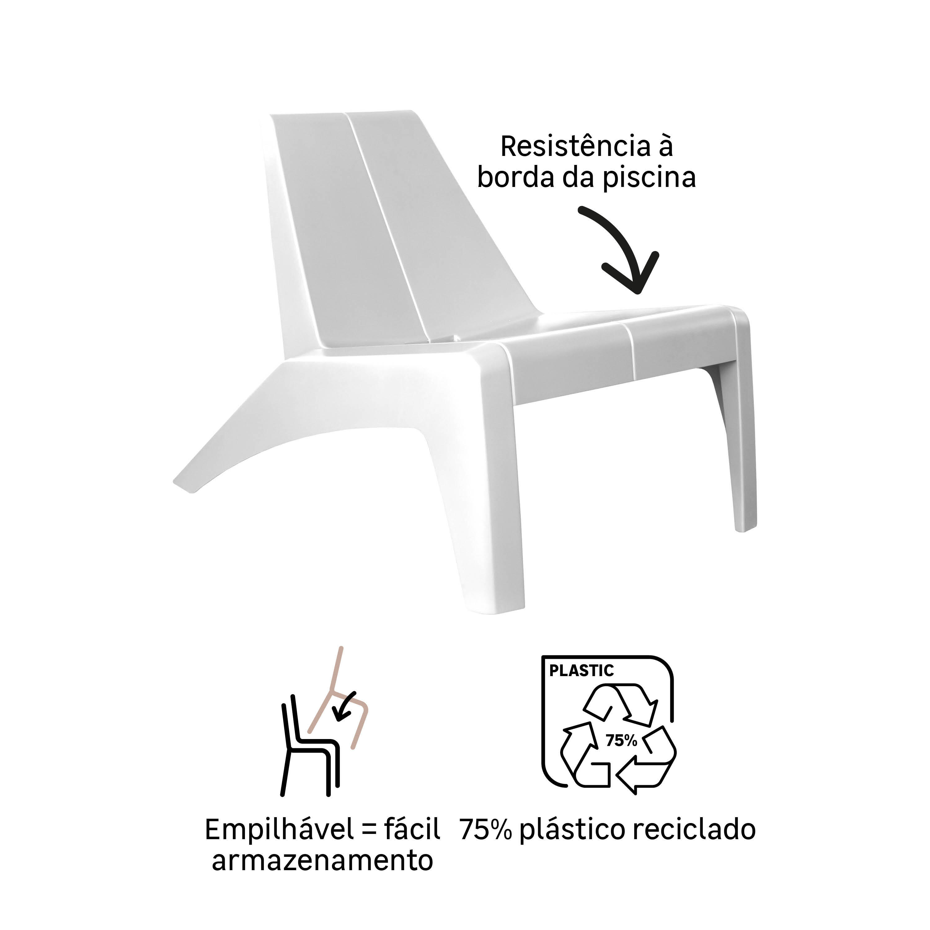 Cadeira de jardim relax branco Halius Naterial - 10