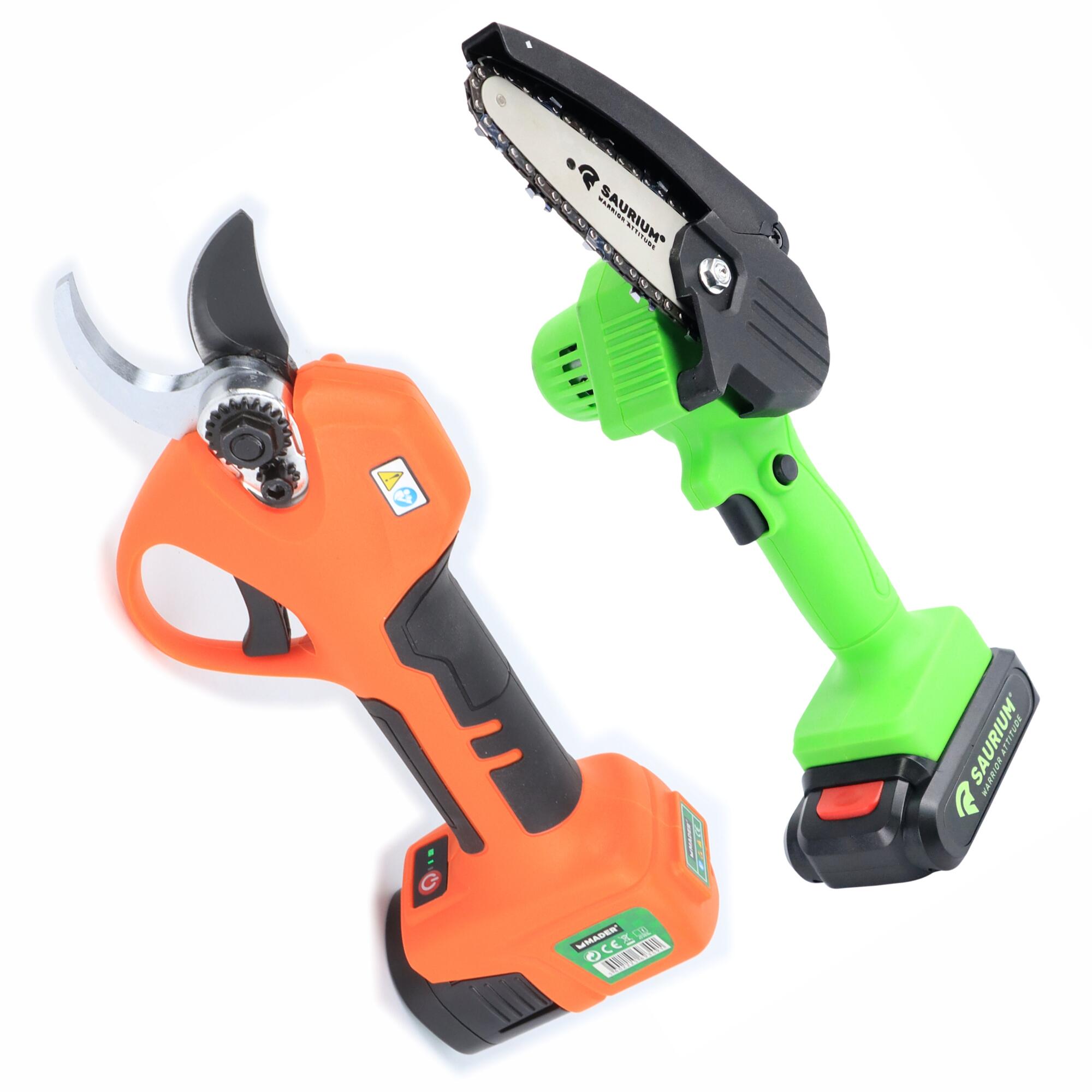 Kit de sierra + tijera de poda a batería