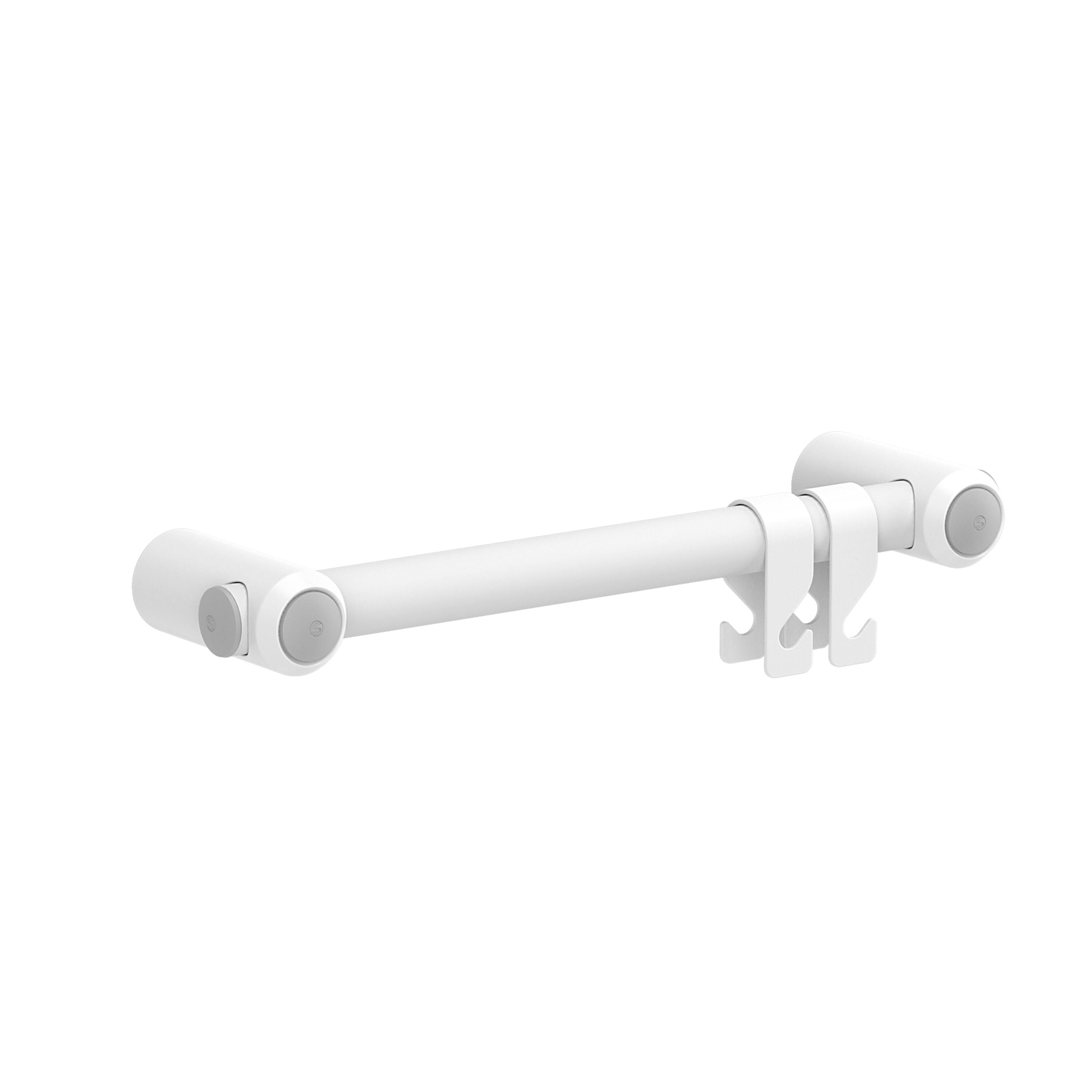 Asidero de baño gocare 41.2x4.5x cm blanco y set de colgadores