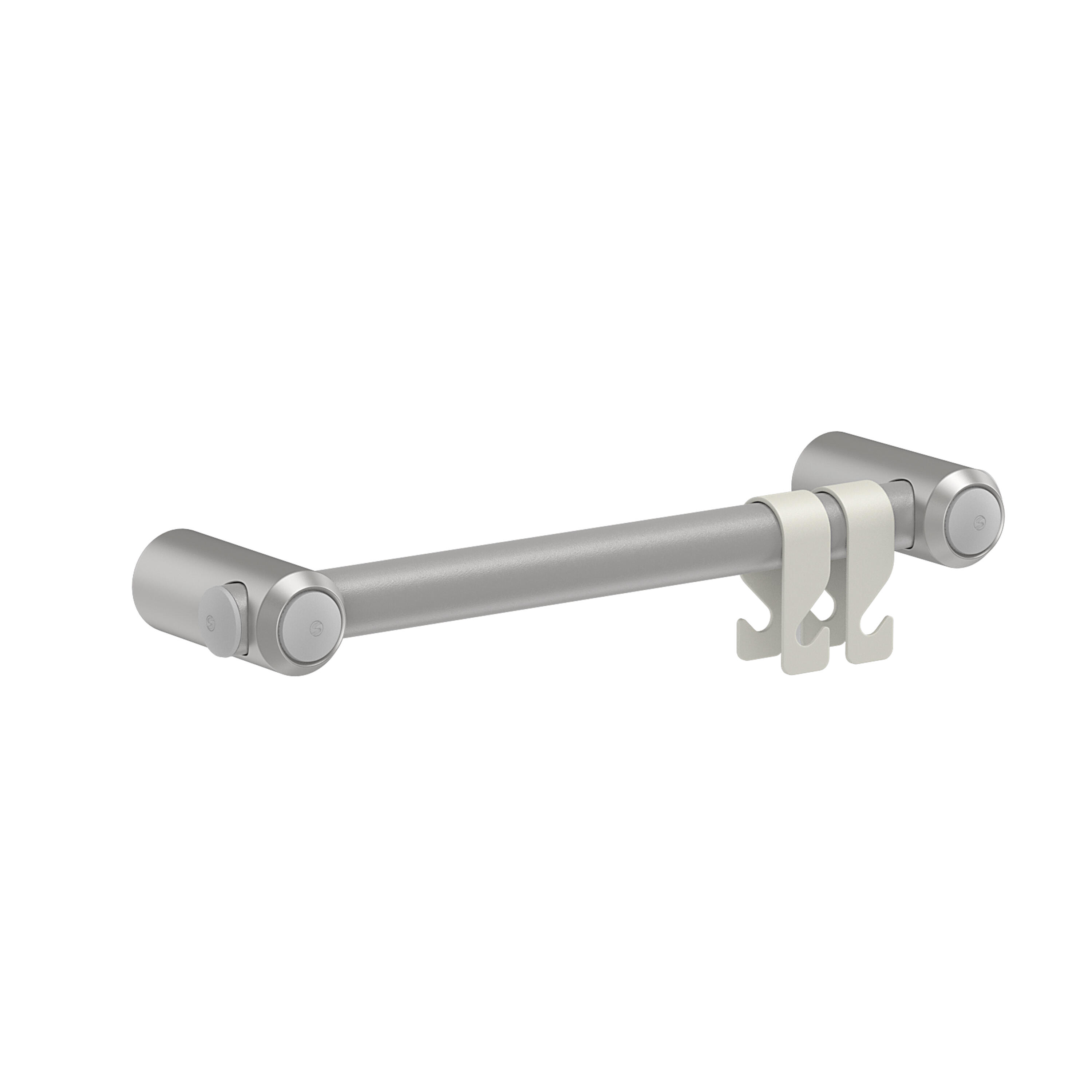 Asidero de baño gocare 41.2x4.5x cm gris y set de colgadores